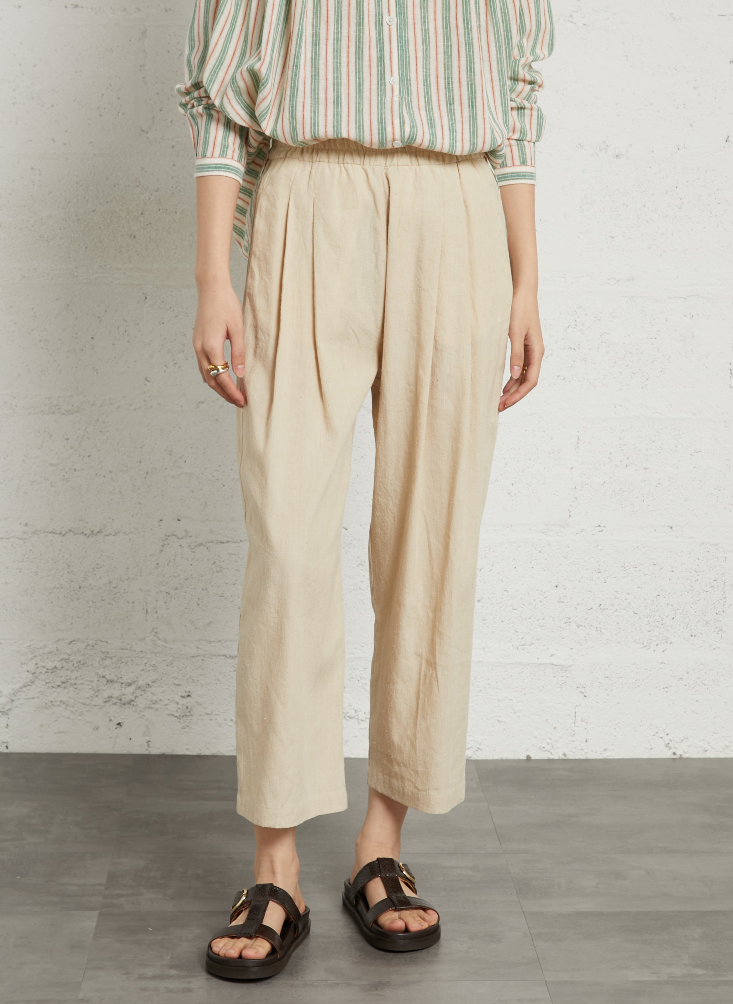 Weit geschnittene Hose aus Leinen-Mix MASSCOB Mehrfarbig