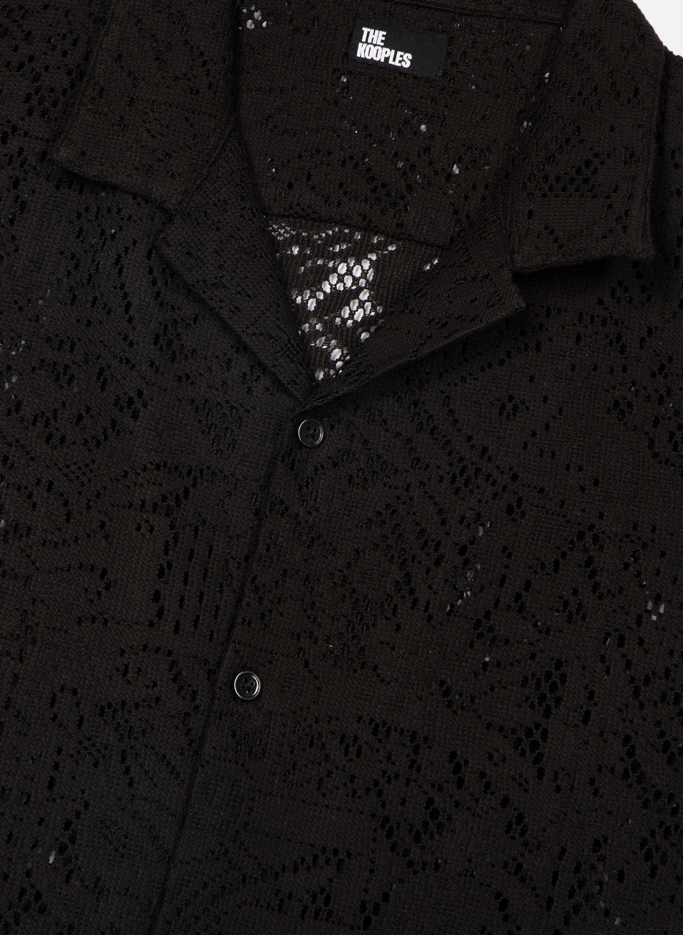 Short-sleeved lace shirt THE KOOPLES Black