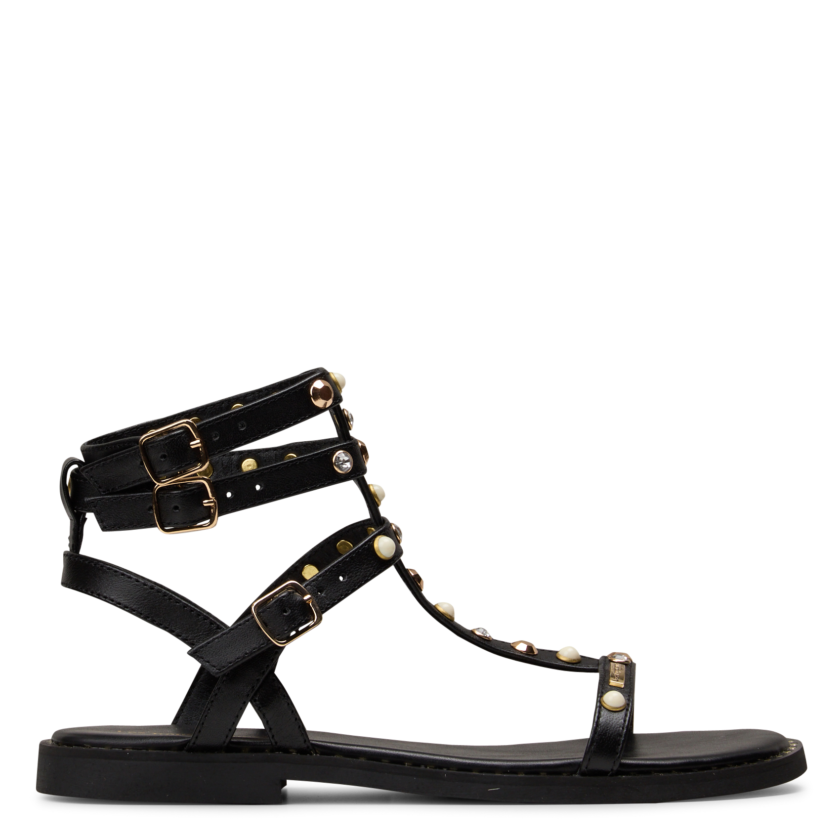 Platte, leren sandalen LES TROPEZIENNES PAR M.BELARBI Zwart