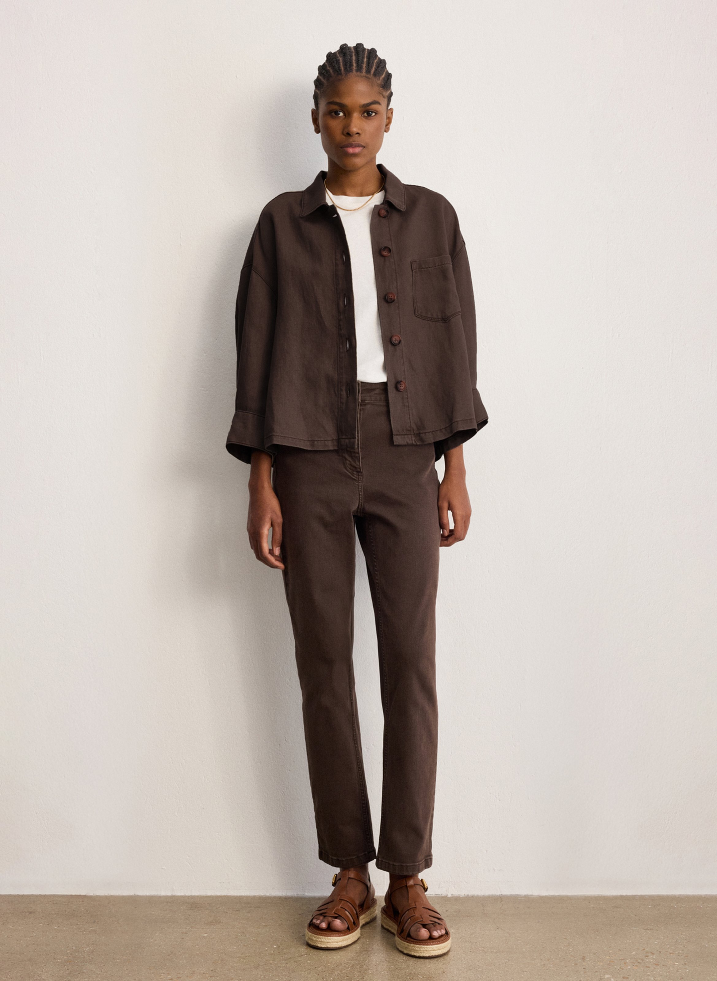 Oversized Hemd mit klassischem Kragen PABLO Braun