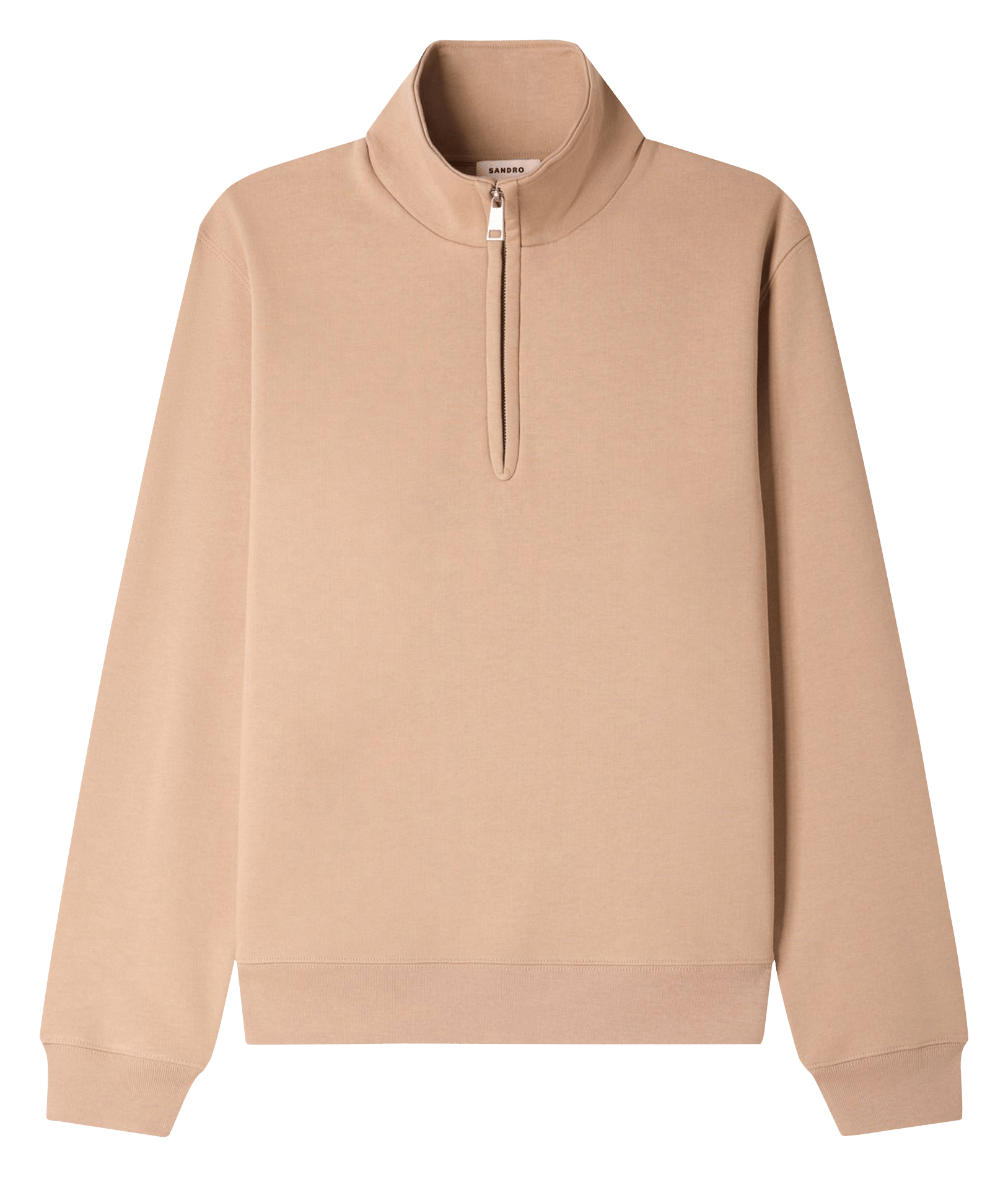 Rechte sweater met opstaande kraag van katoen SANDRO Bruin