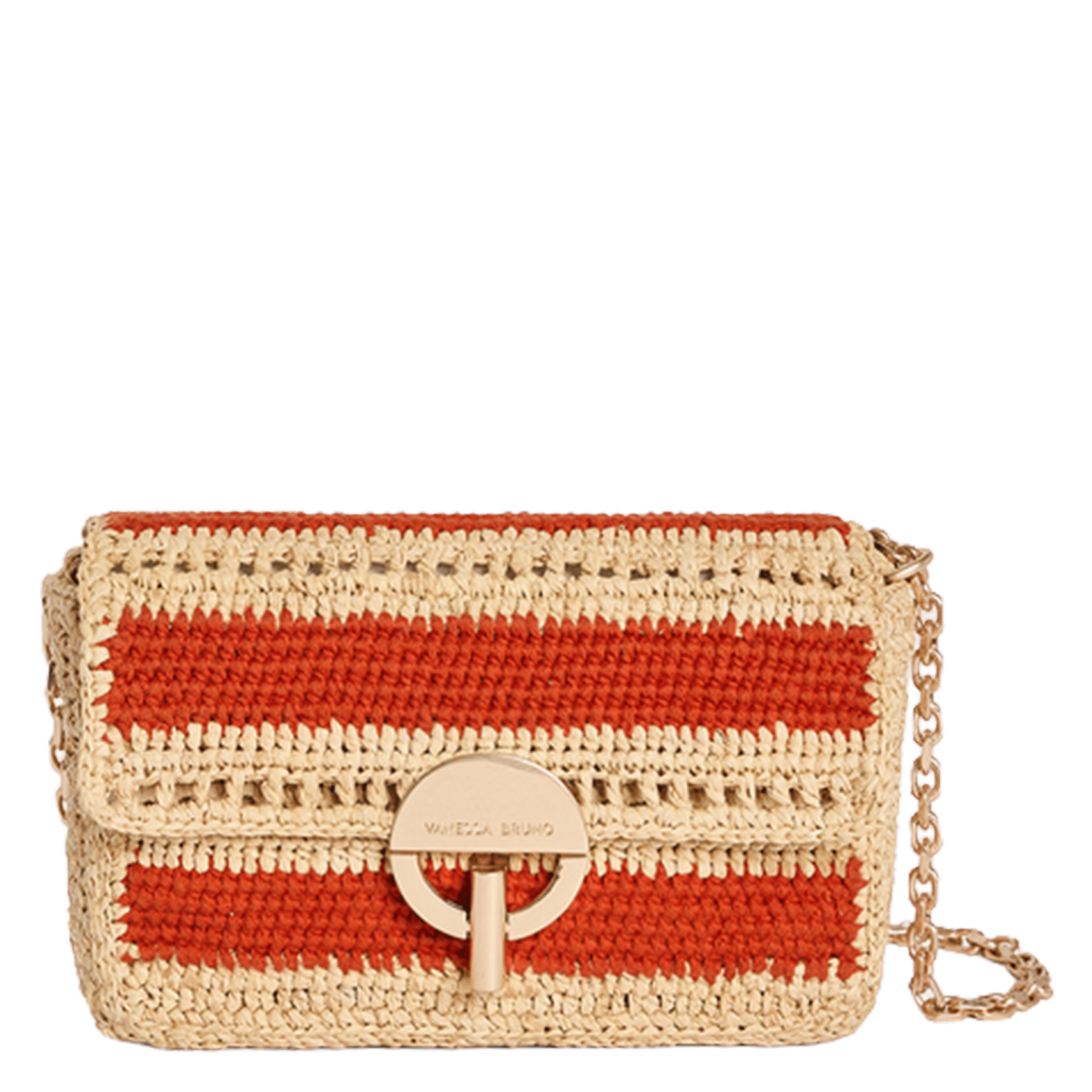 Clutch aus Bast VANESSA BRUNO Orange