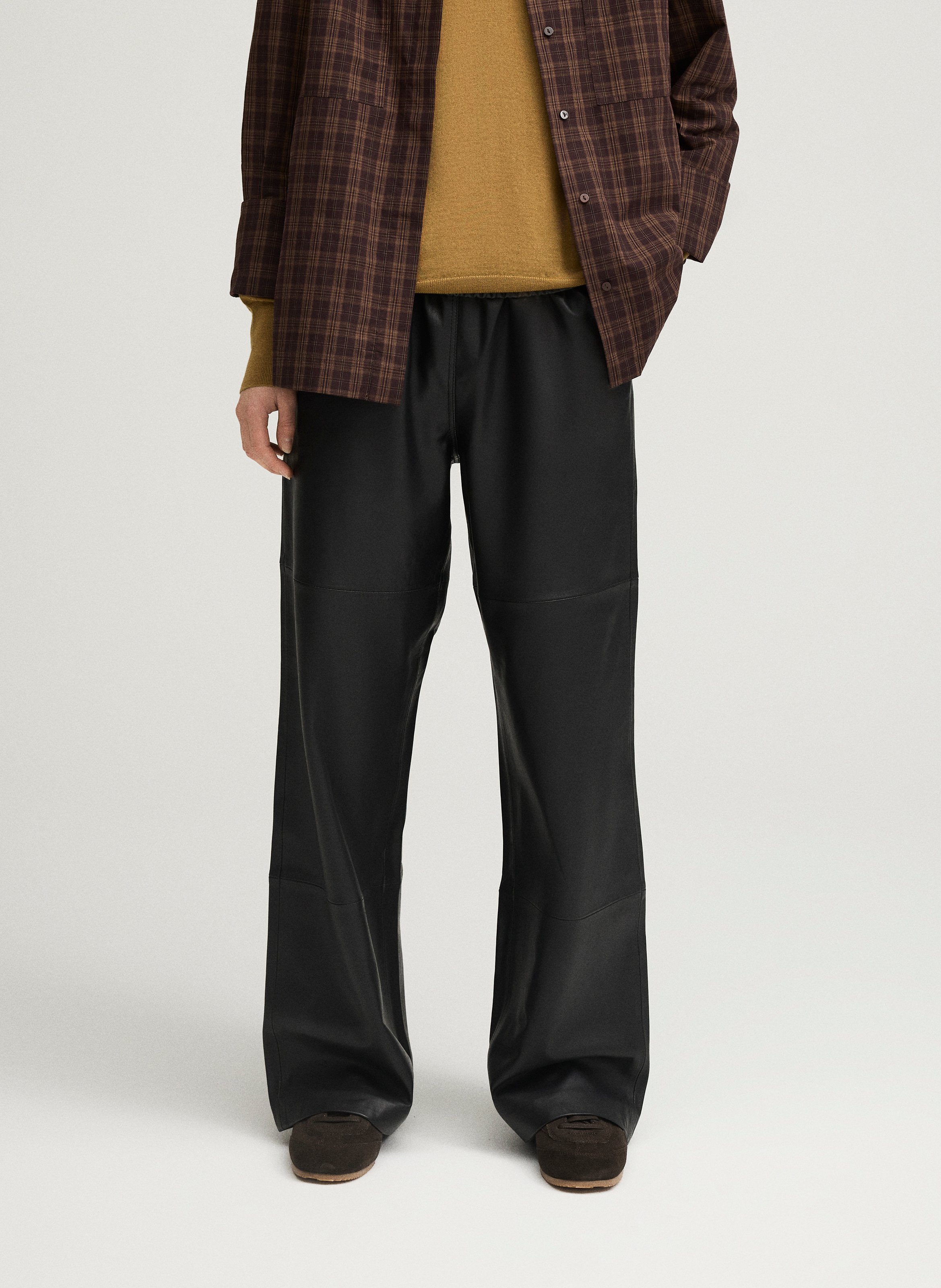 Weite Lederhose ROUGE EDIT Grau