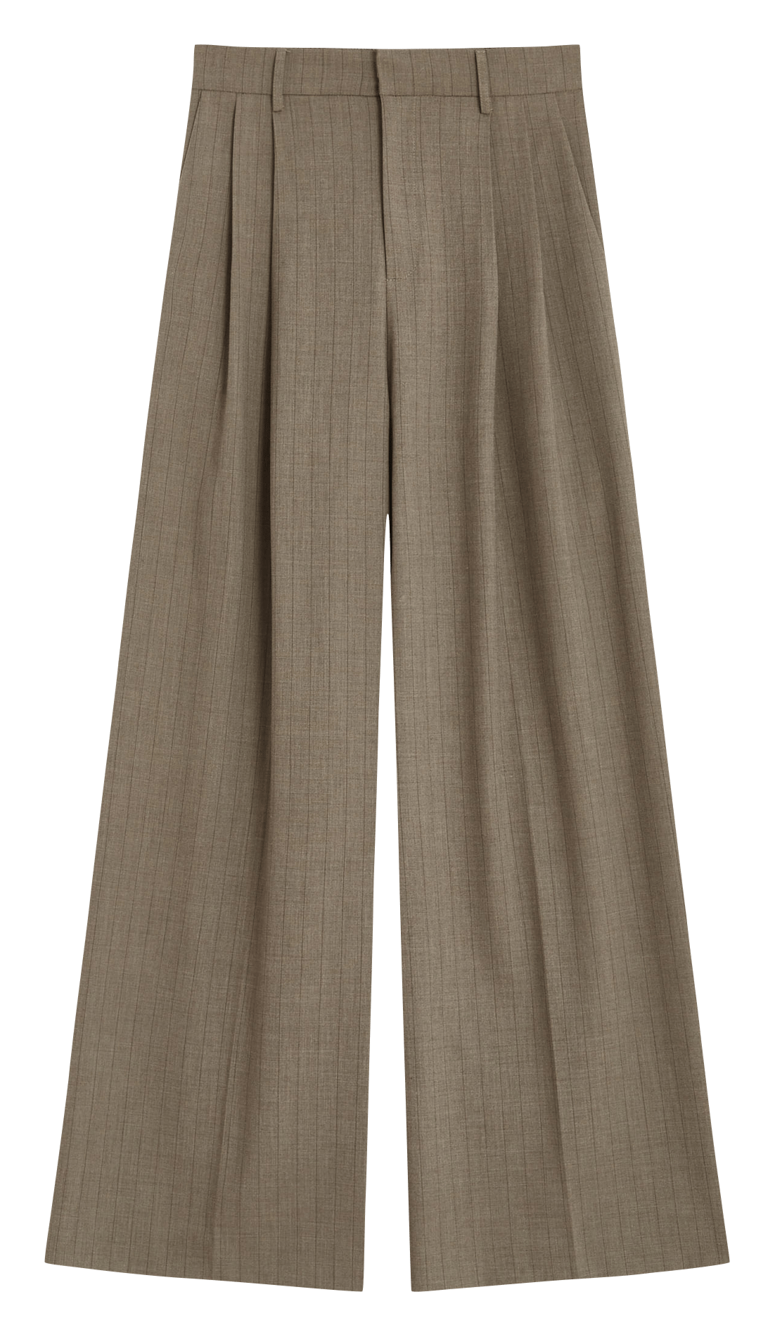 Pantalon de tailleur large à rayures GRACE ET MILA Marron
