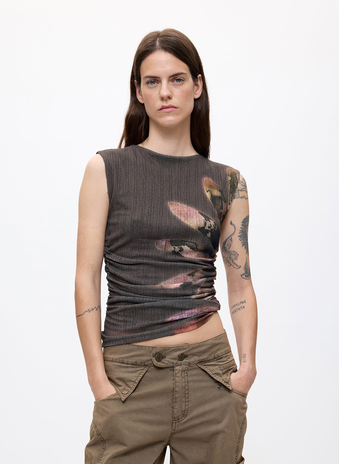Top moulant imprimé DESIGUAL Noir