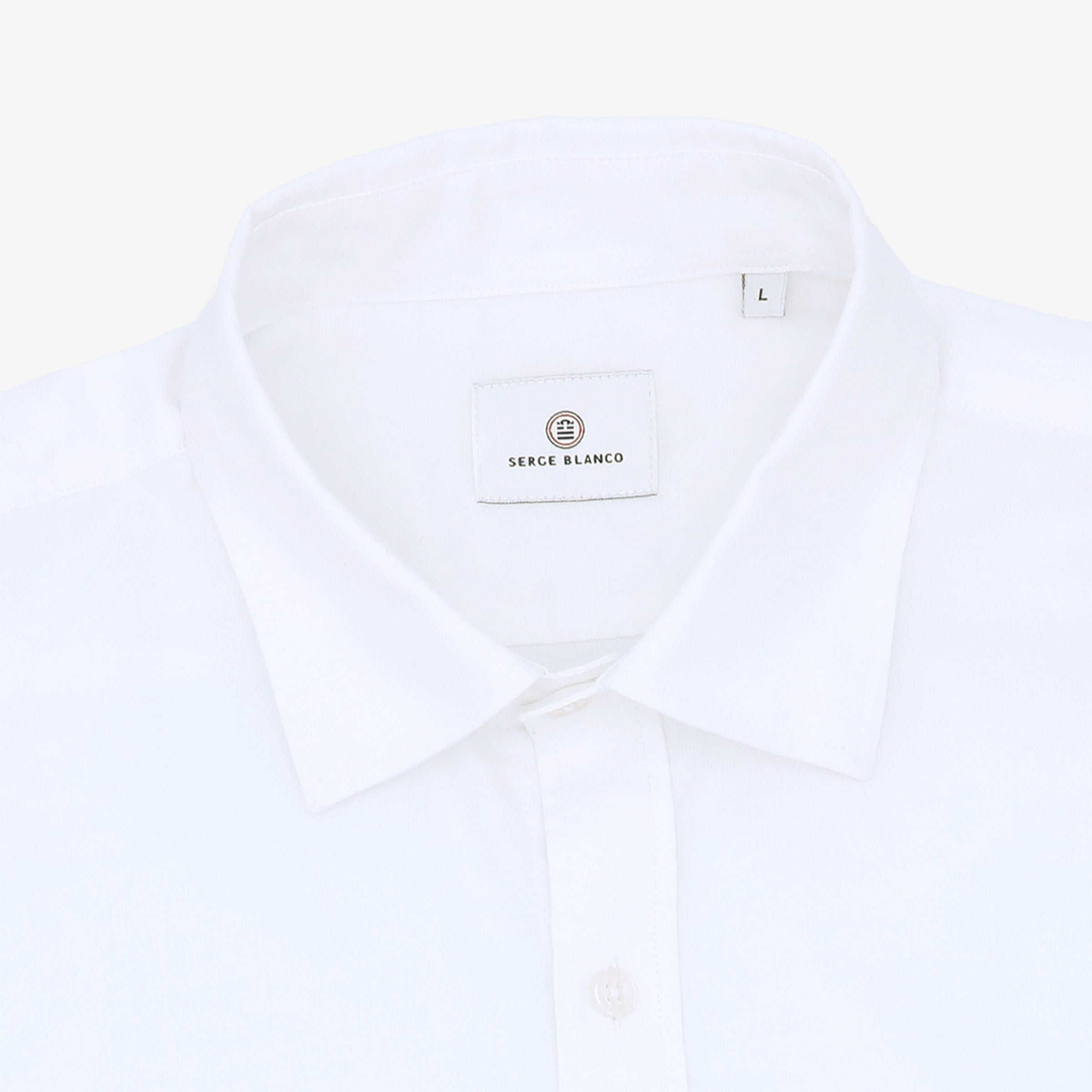 Short-sleeved Oxford fabric shirt with print SERGE BLANCO White
