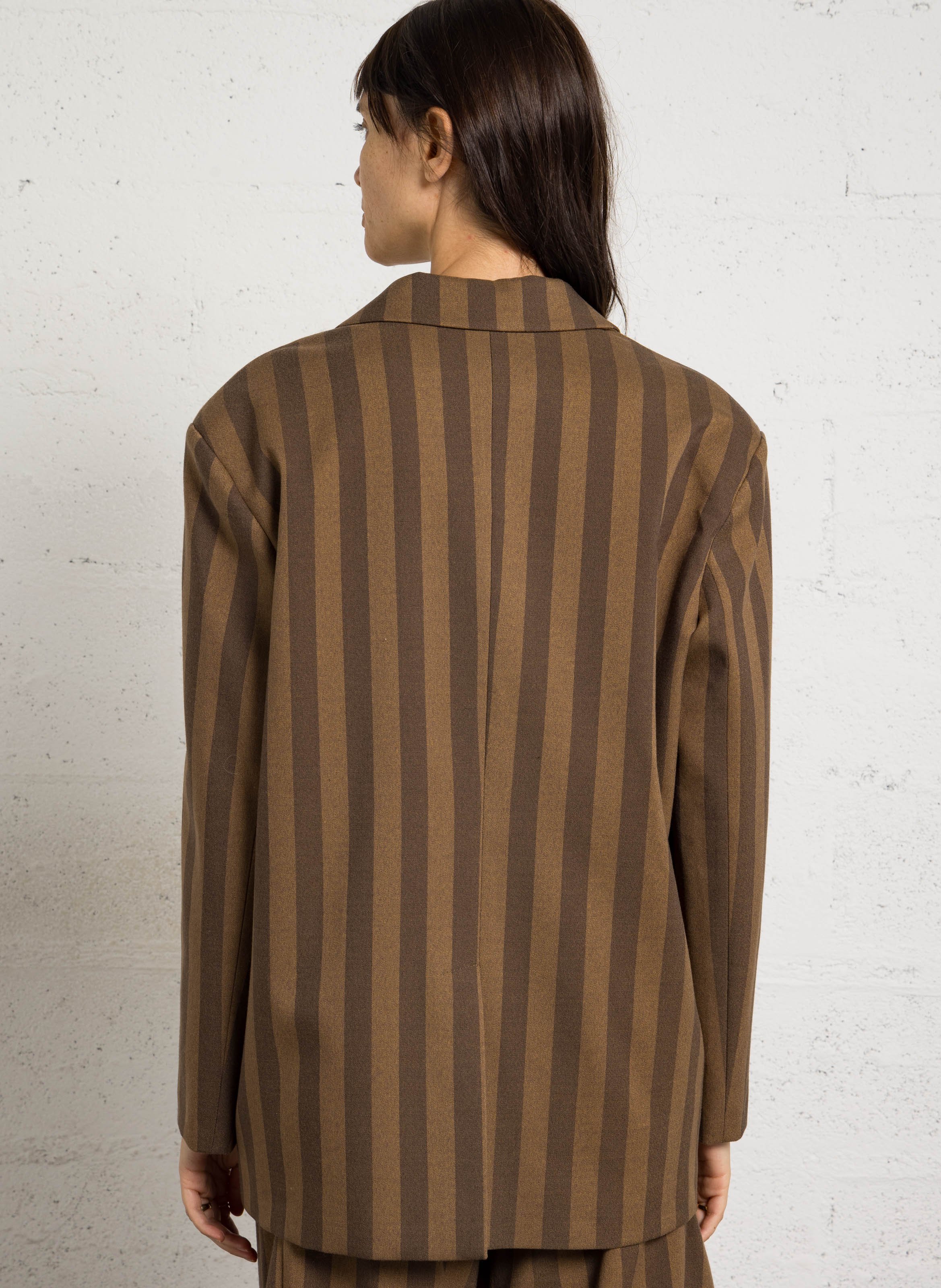 Oversized Striped Tailored Blazer IMPERIAL Brown