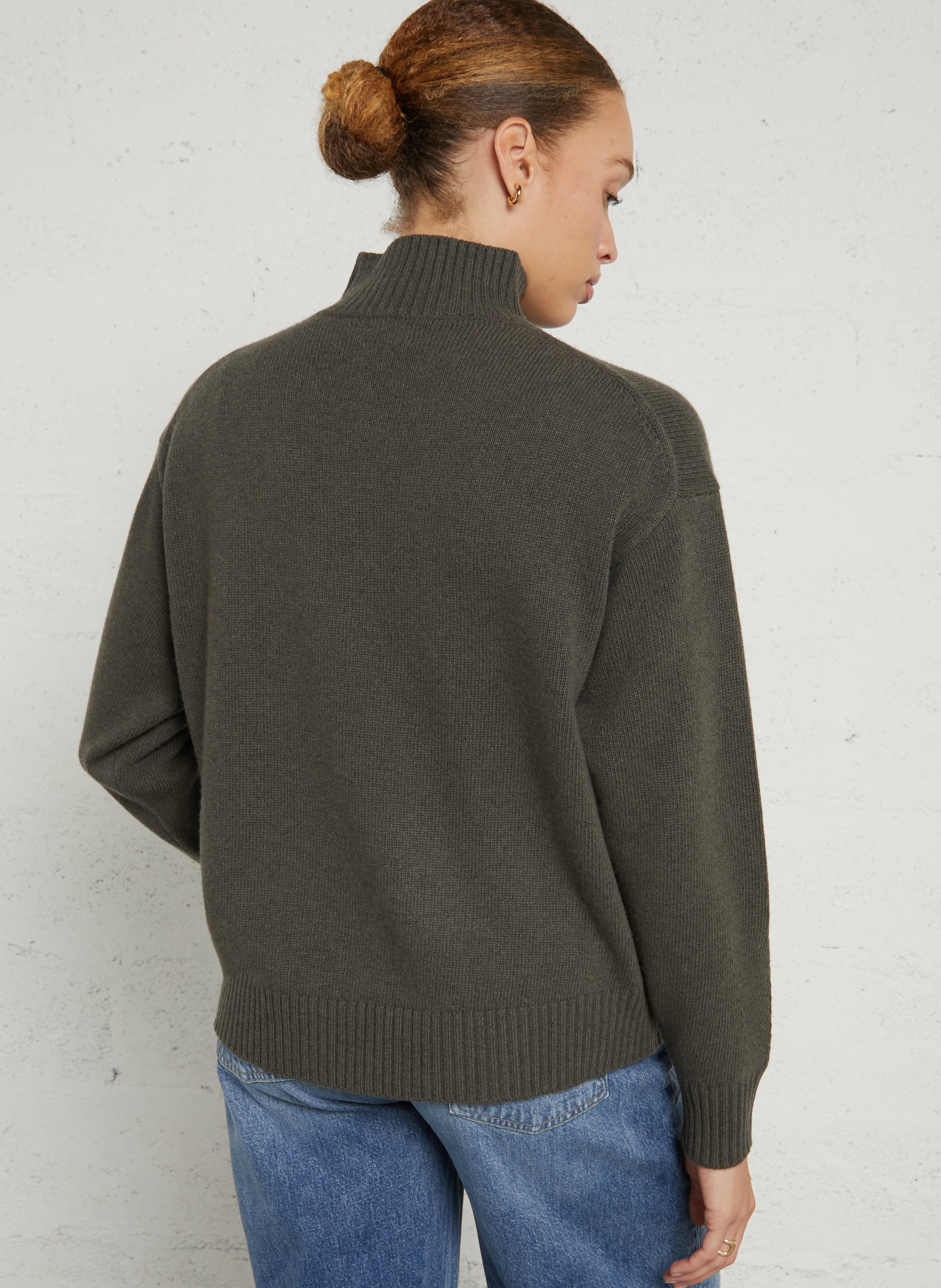 Rollkragenpullover aus Wollmischung HARTFORD Khaki