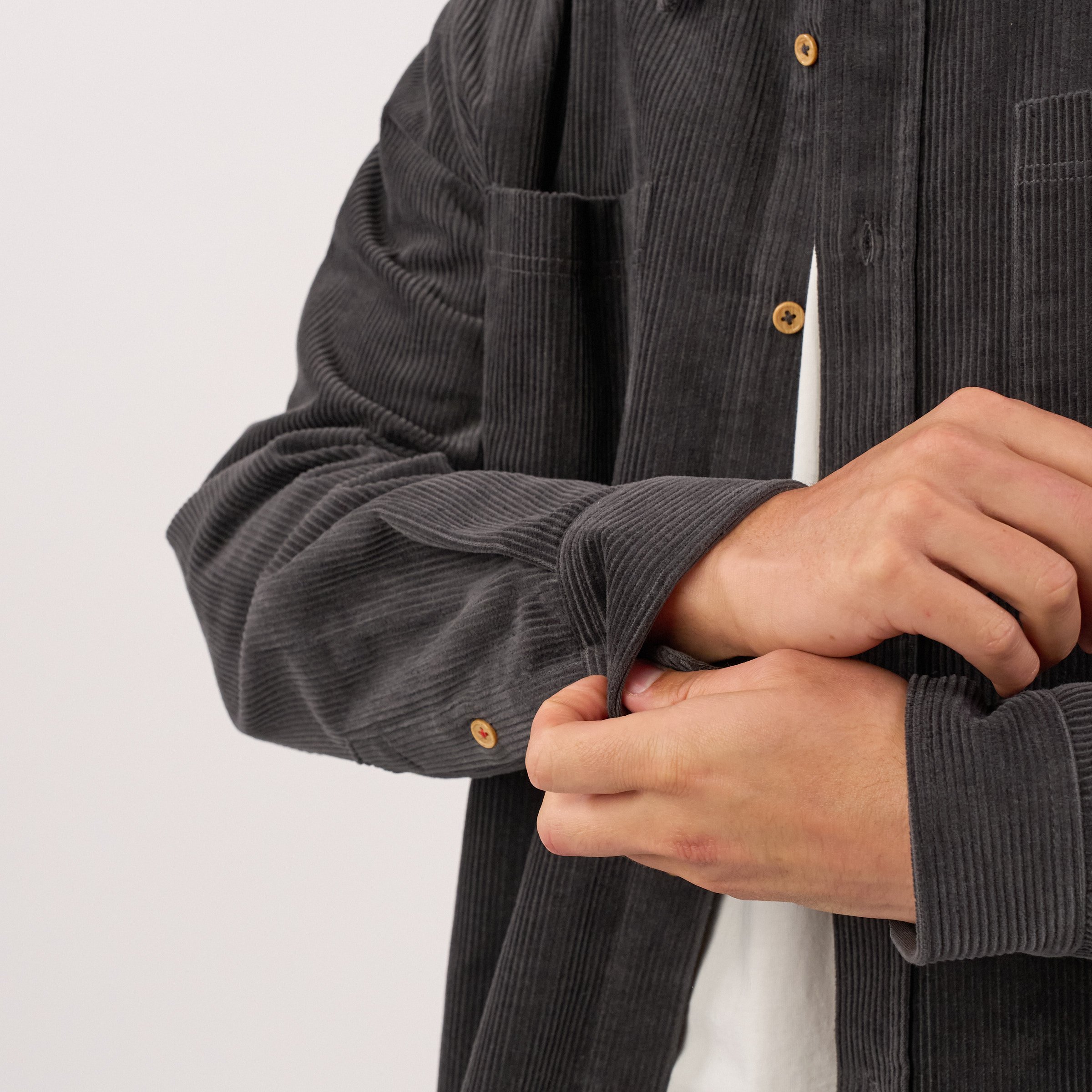 Oversized velvet overshirt BILLYBELT Grey