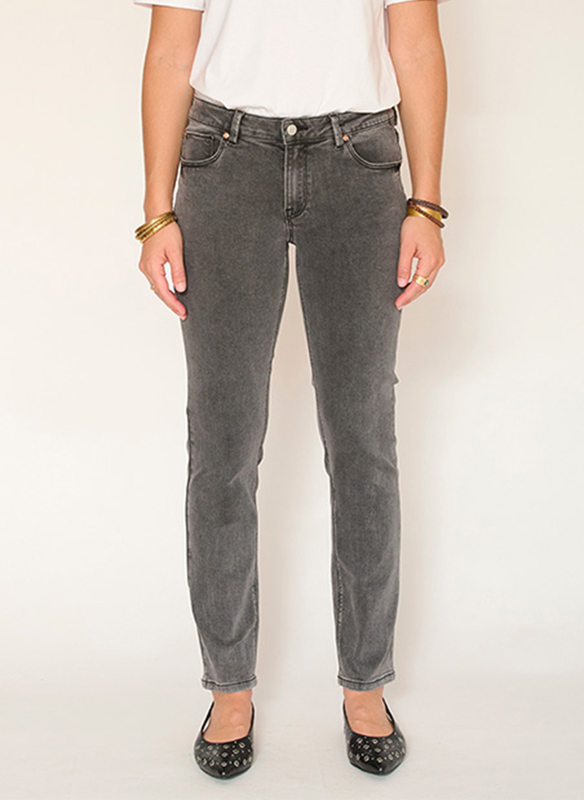 Skinny Jeans in Stone-Washed-Optik MKT Grau