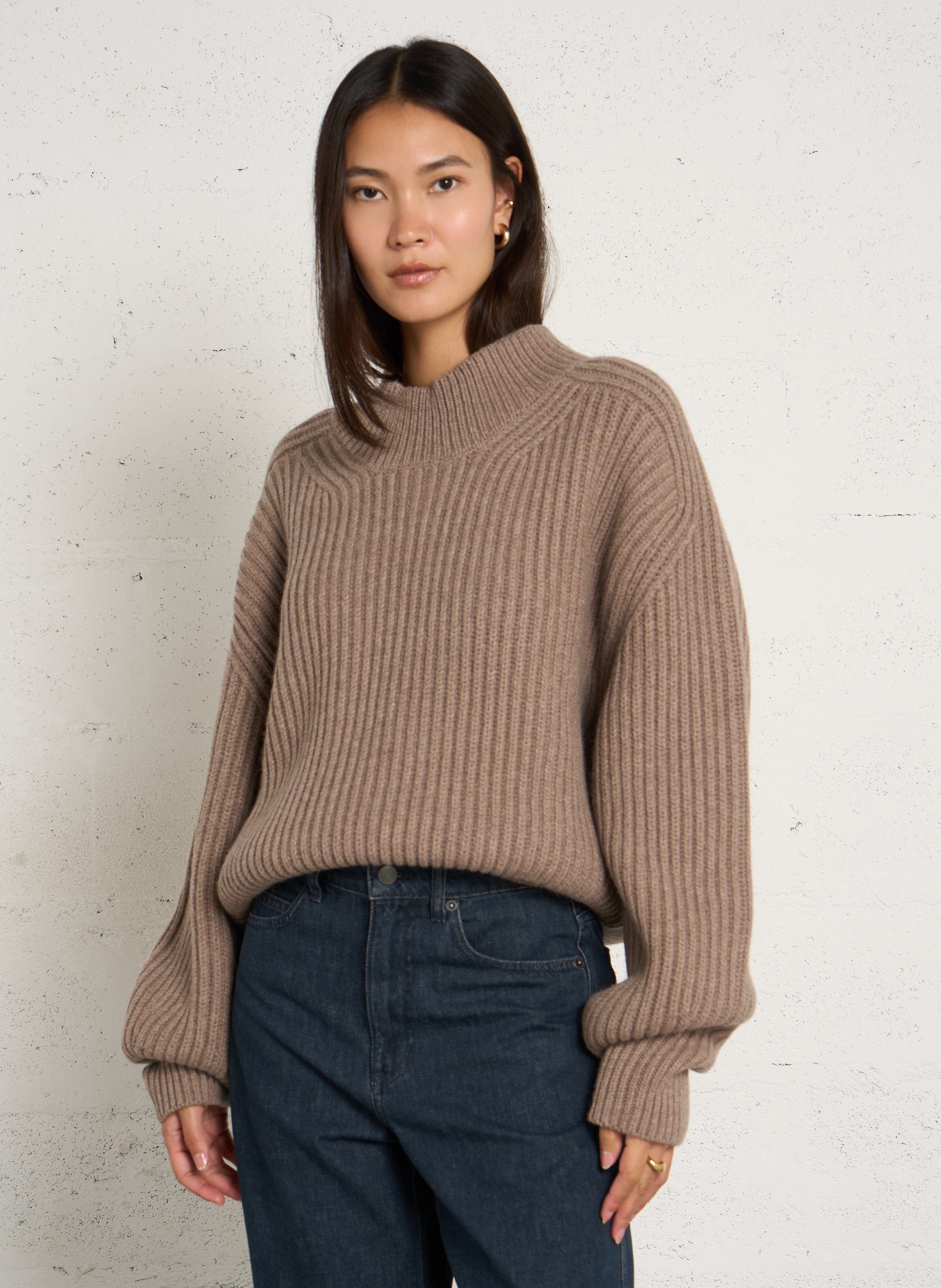 Pull oversize col montant en laine mérinos SOEUR