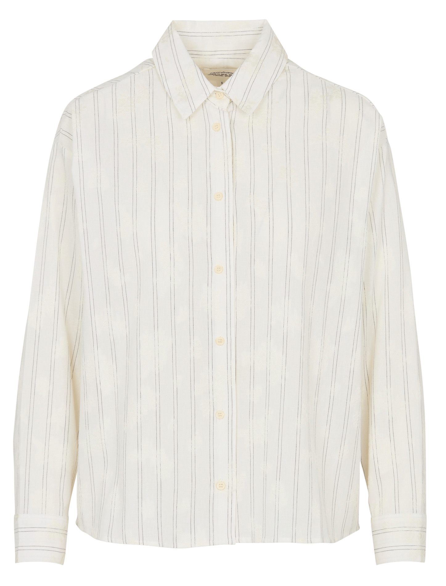 Straight classic collar shirt printed in cotton voile SACRECOEUR