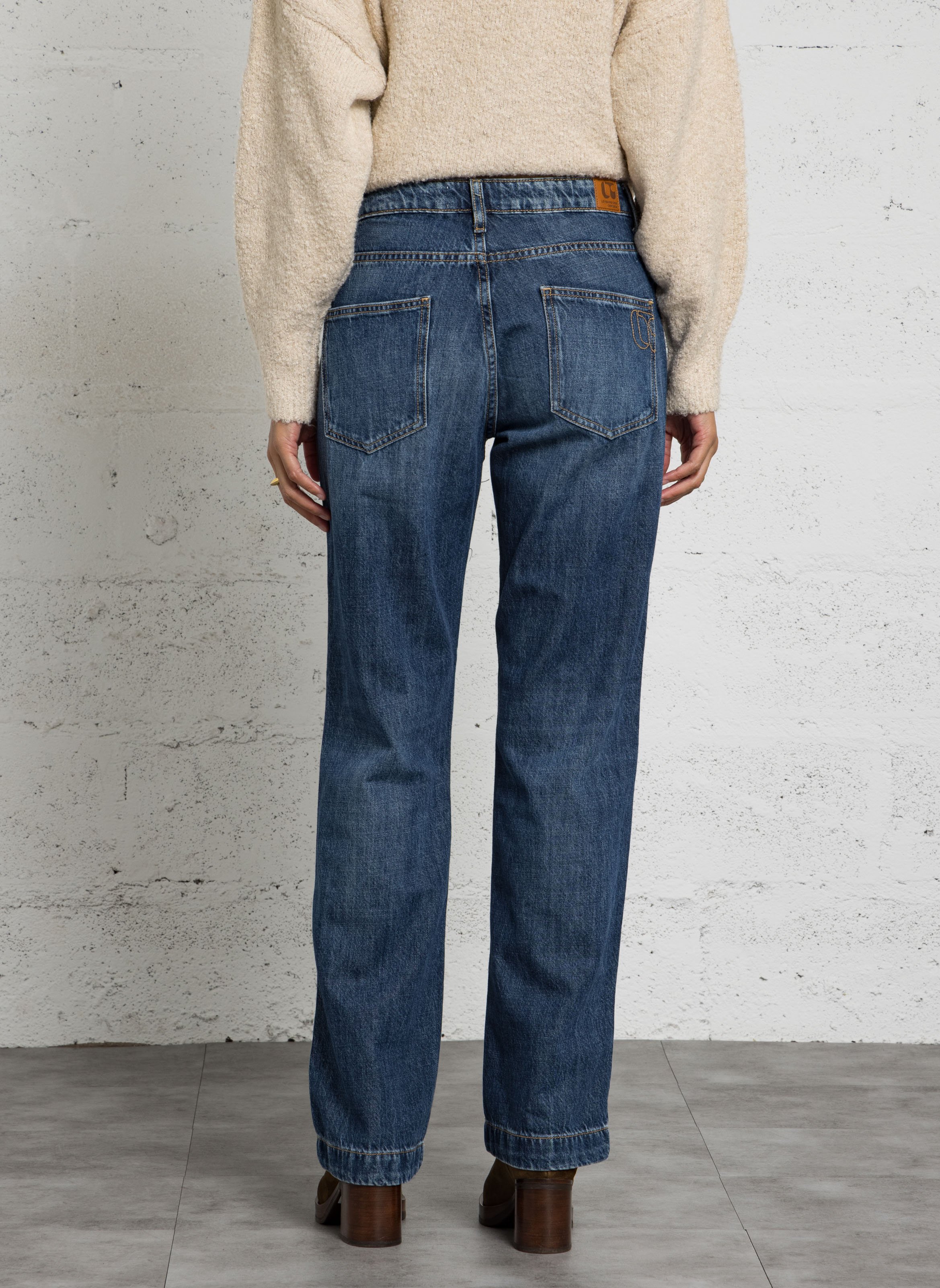 Straight Cut Jeans aus Baumwoll-Mix LE TEMPS DES CERISES Blau