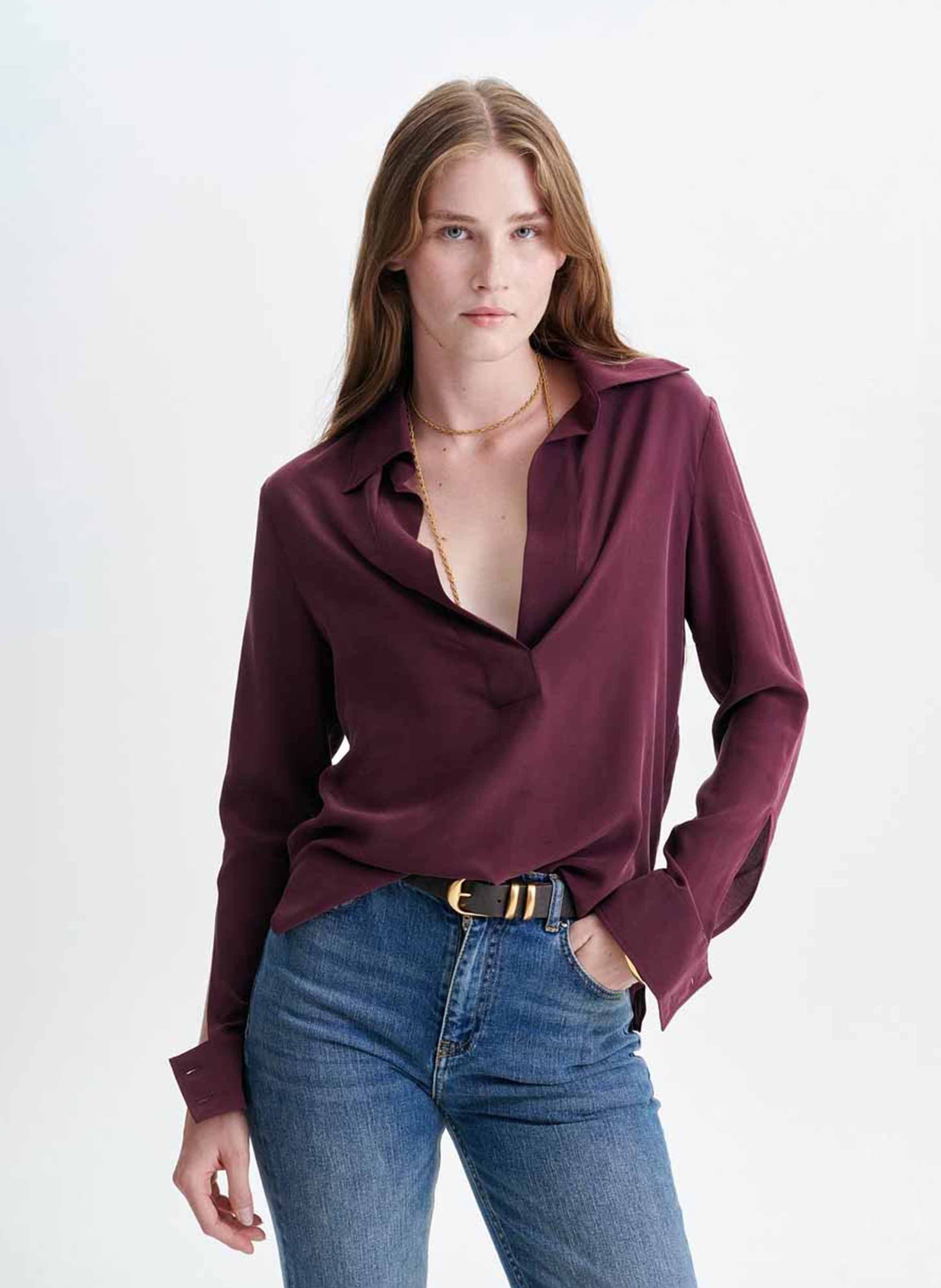 Silk Polo Collar Blouse VANESSA BRUNO