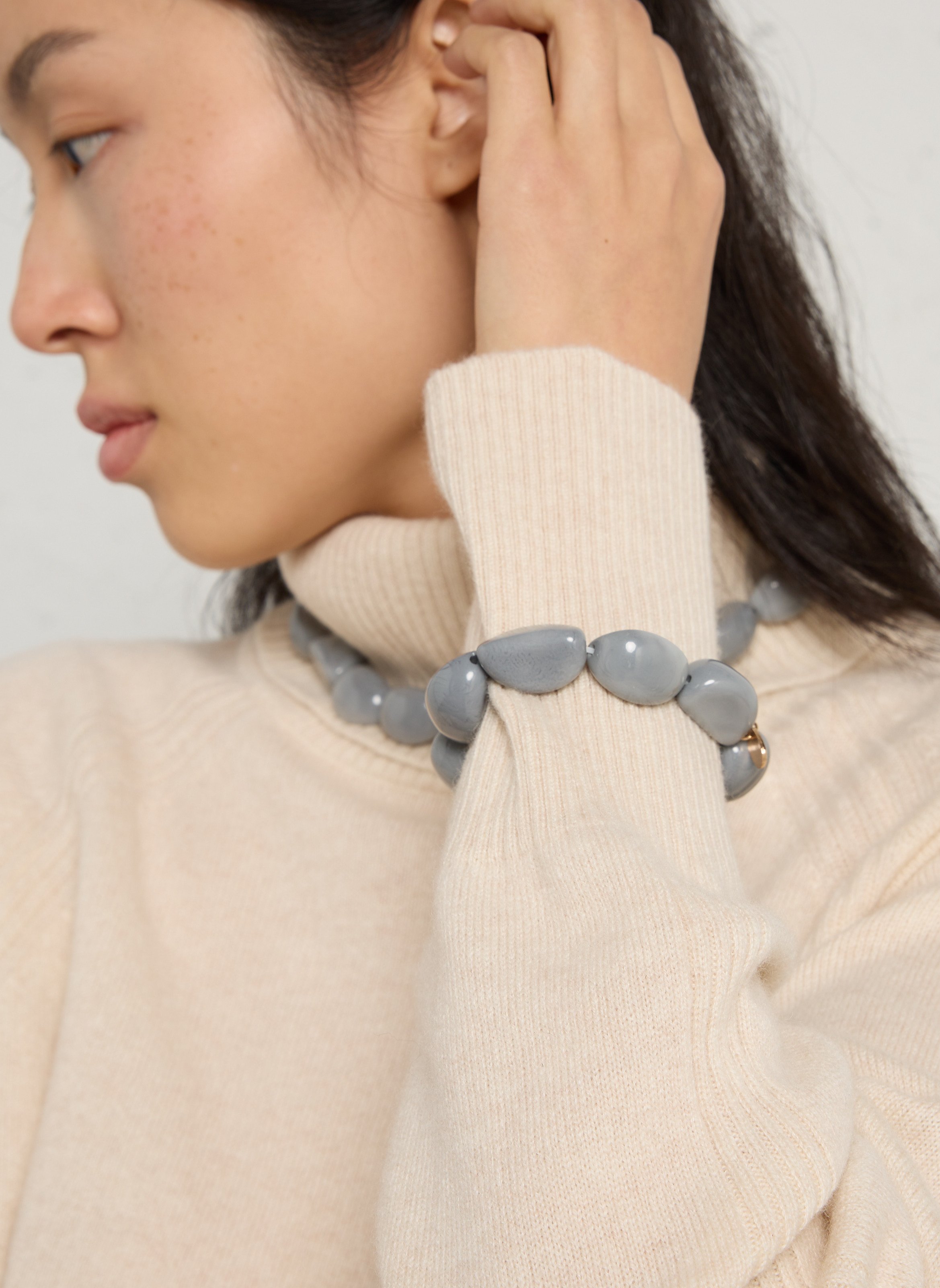 Bracelet élastiqué avec perles FEEKA Bleu
