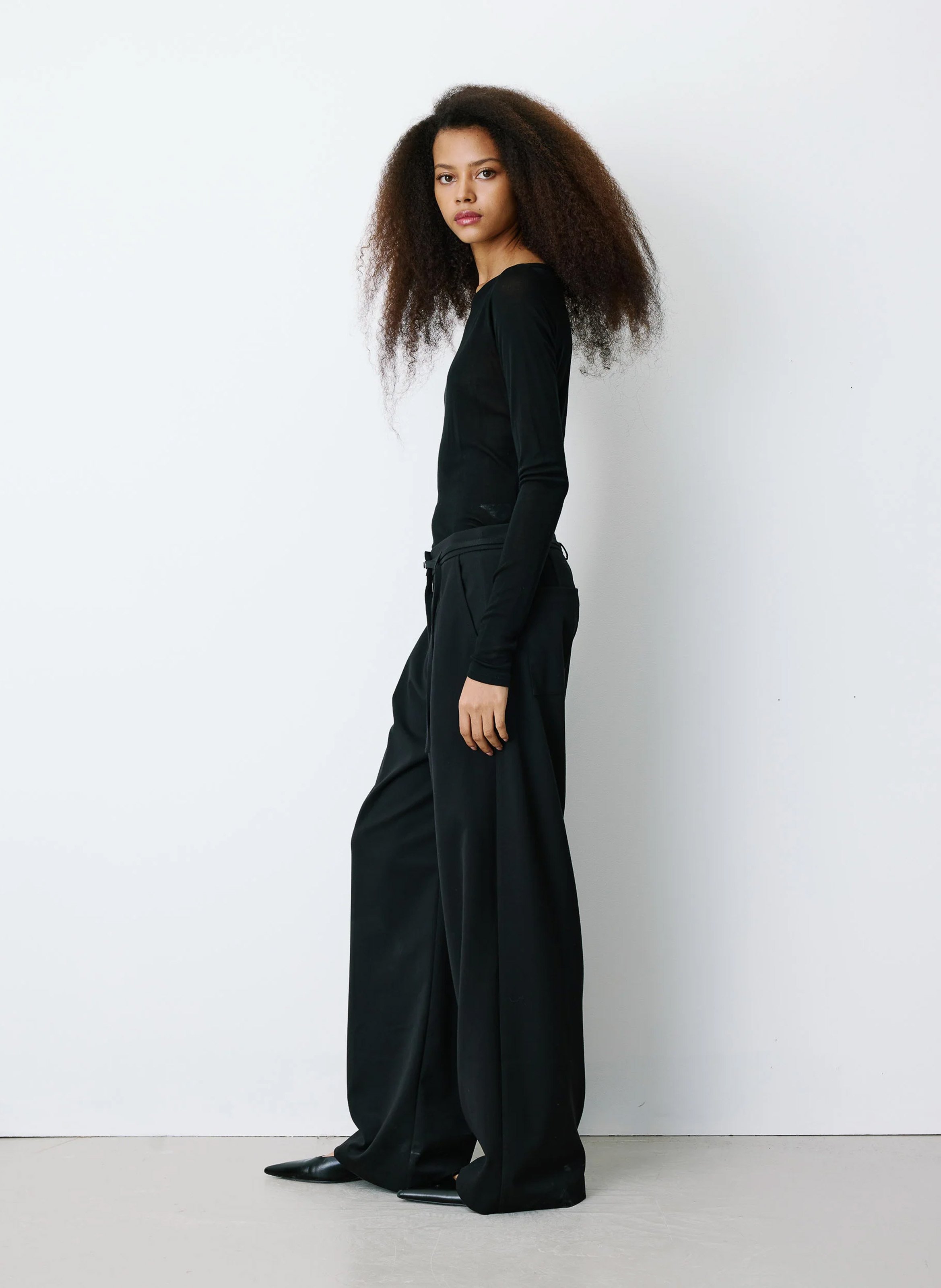 Wijde pantalon met ceintuur GRACE ET MILA Zwart