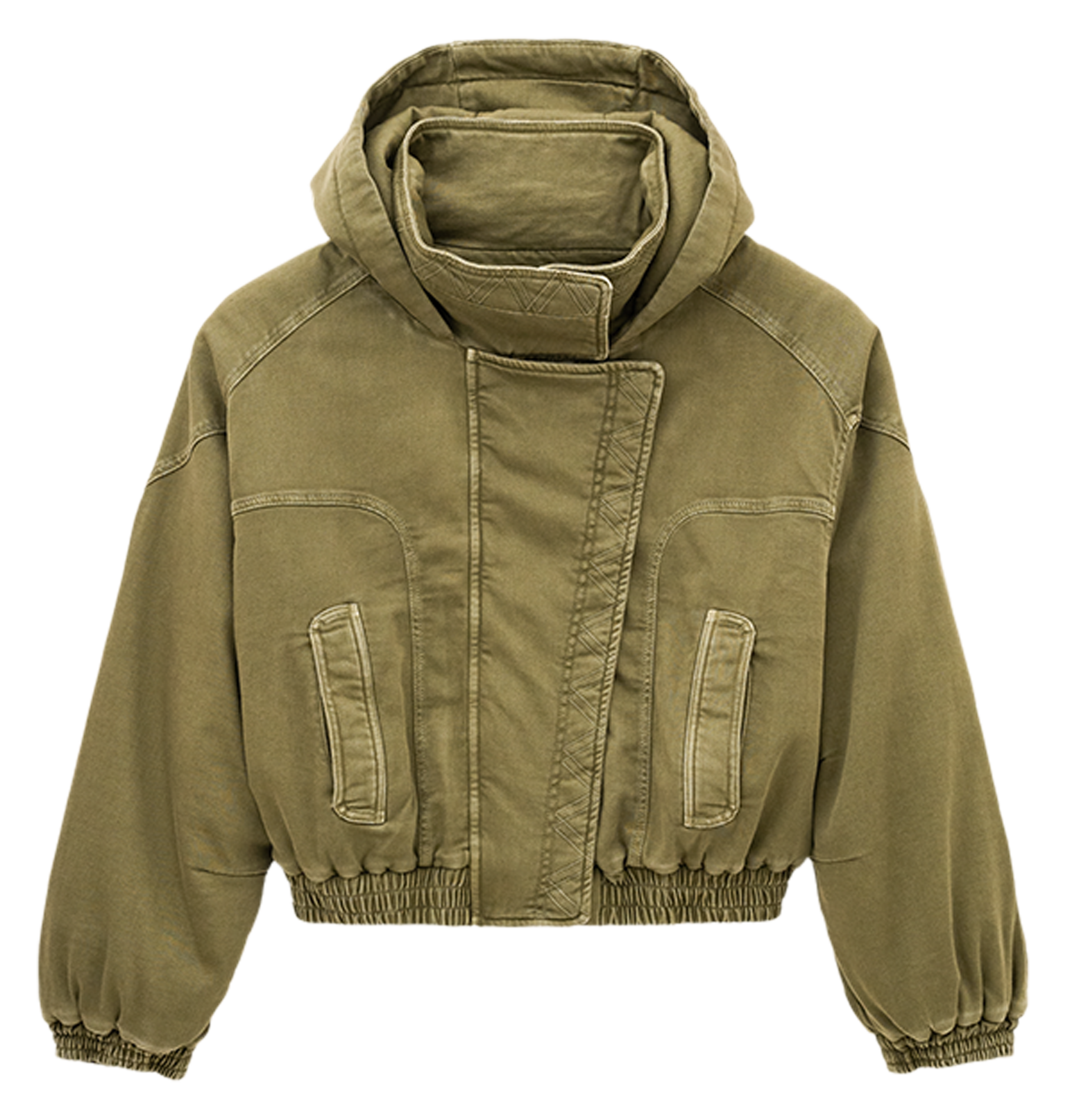Blouson col montant en coton BA&SH Kaki