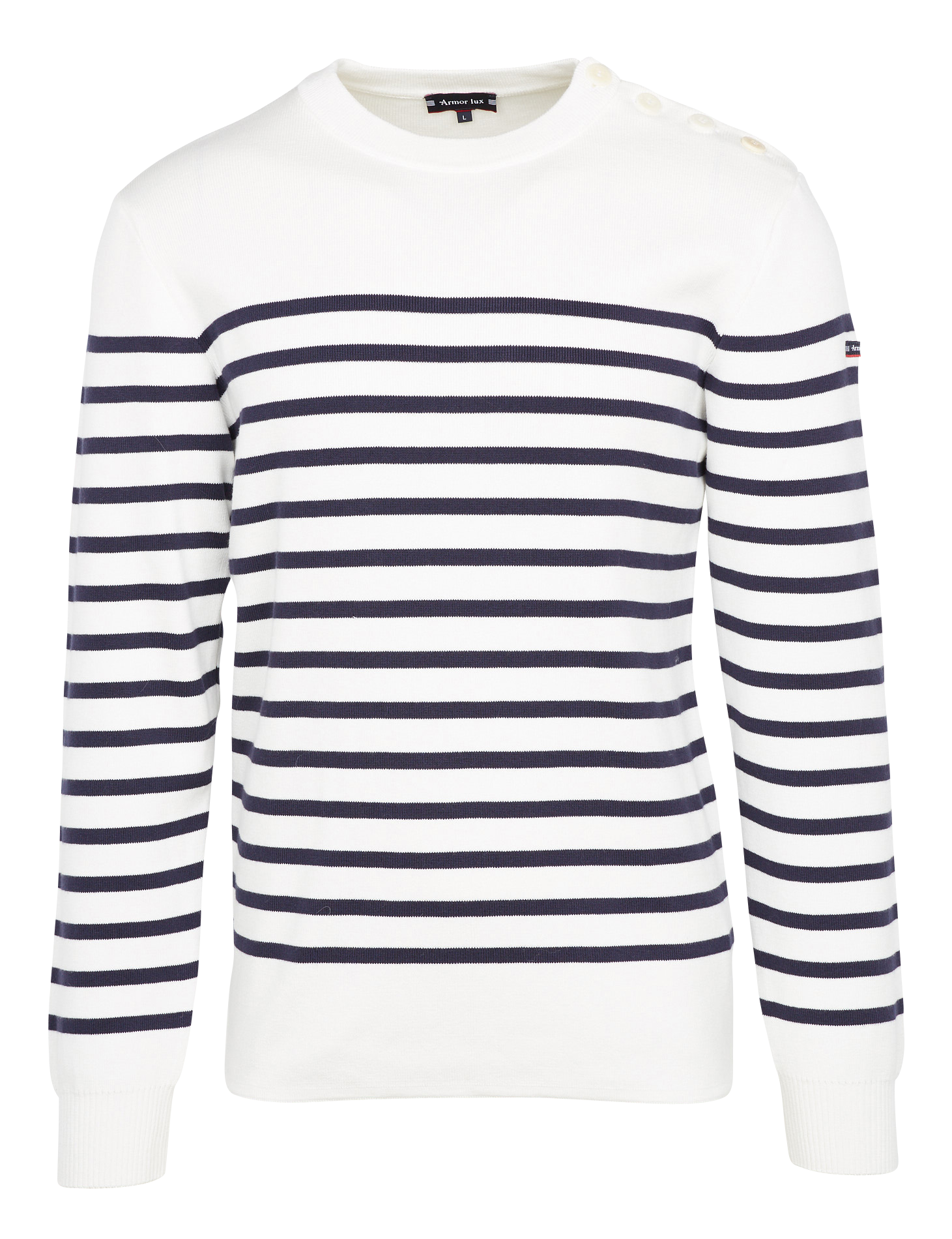 Marinière col rond slim-fit en maille de coton ARMOR LUX Bleu