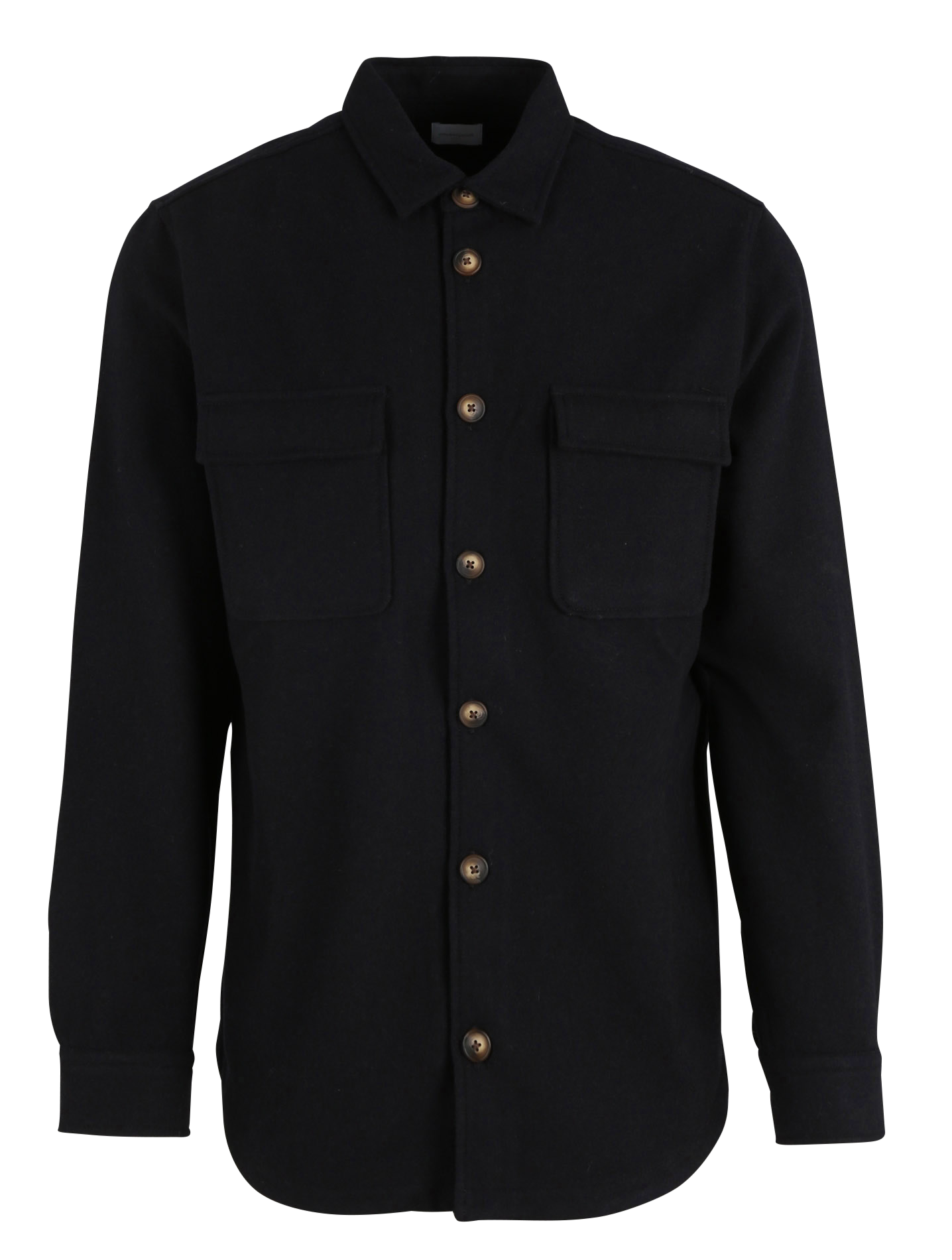 Felted wool-blend shirt with classic collar ATELIER PRIVE Blue