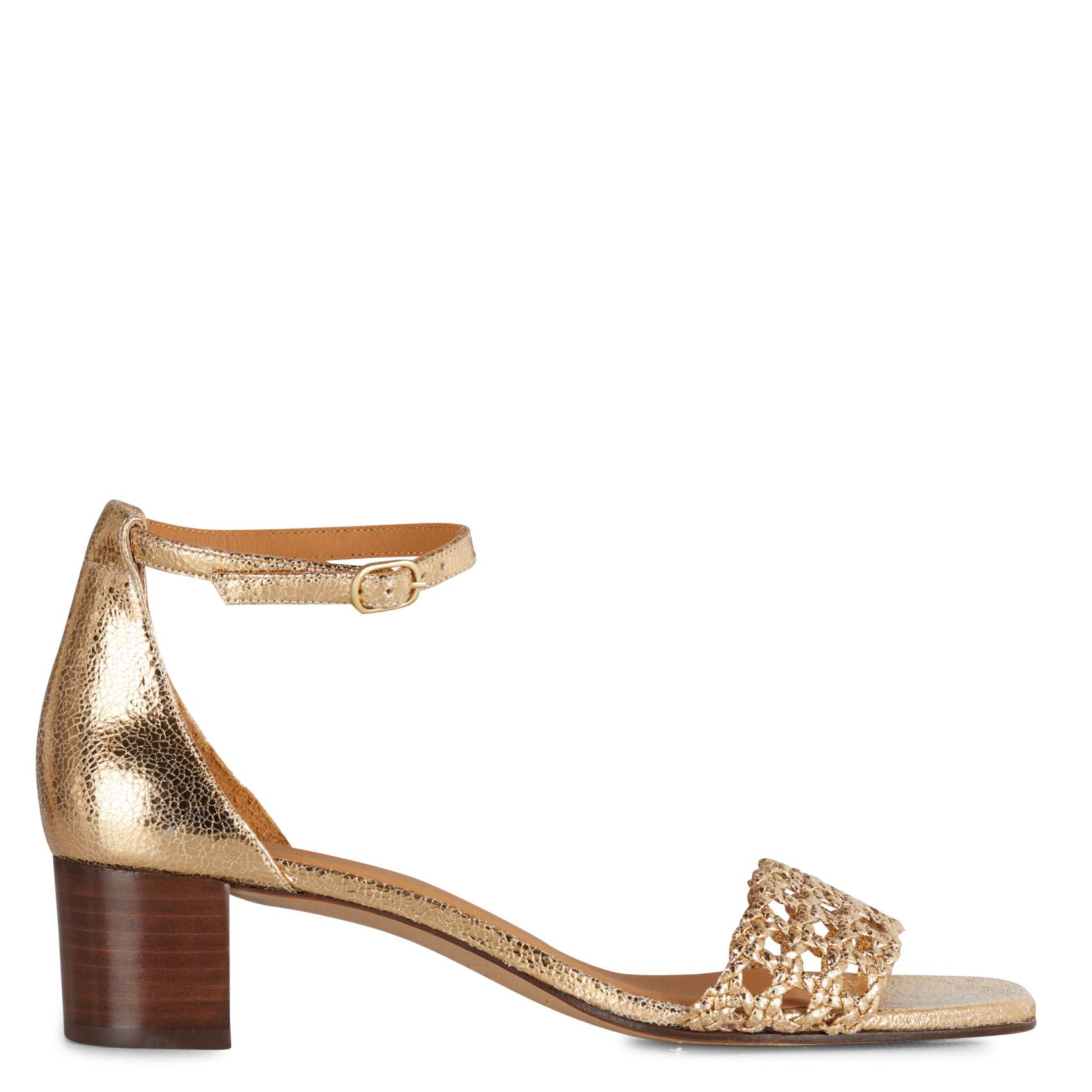 Sandalen aus Krakelee-Leder GoldenRIVECOUR