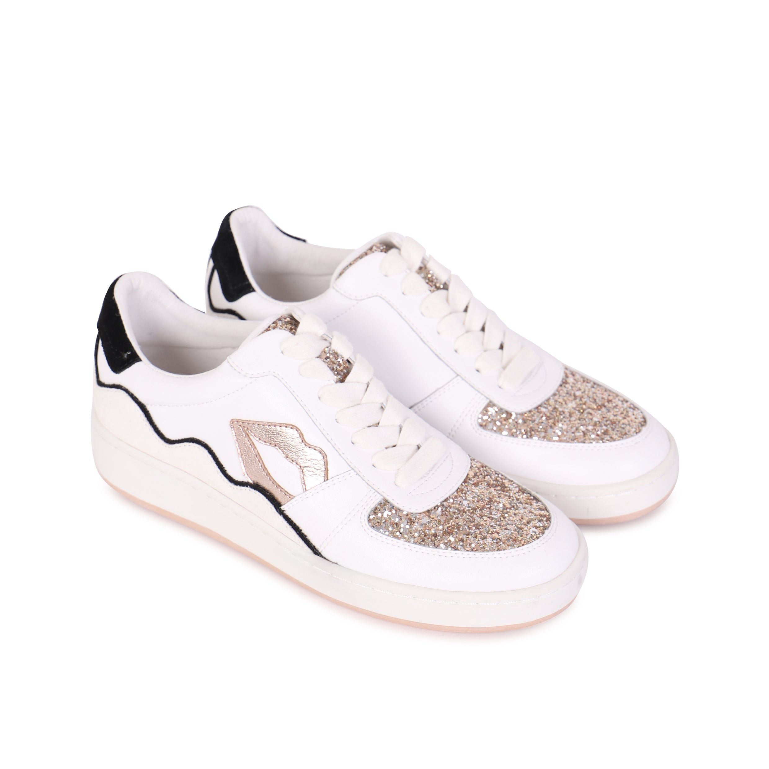 Leather sneakers BONS BAISERS PARIS Golden