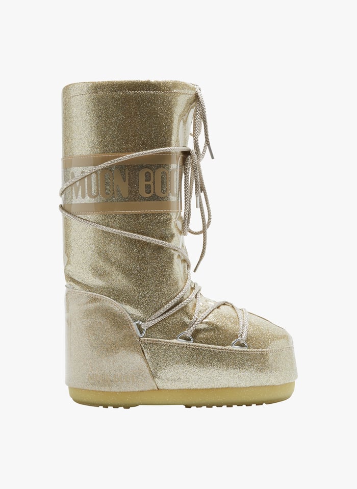 Glittery Snow Boots Gold Moon Boot Women Place des Tendances
