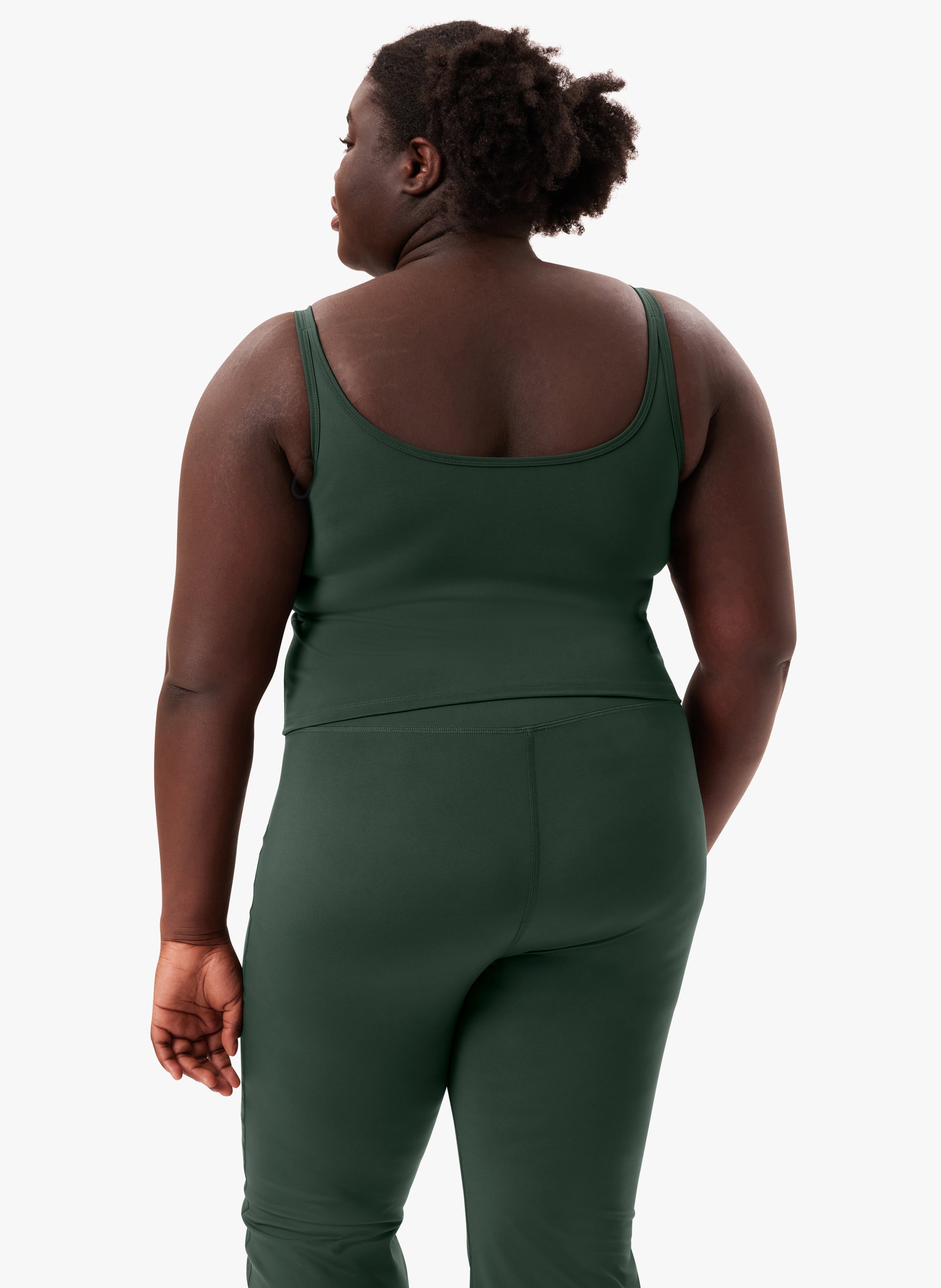 Débardeur court à encolure carrée GIRLFRIEND COLLECTIVE Vert