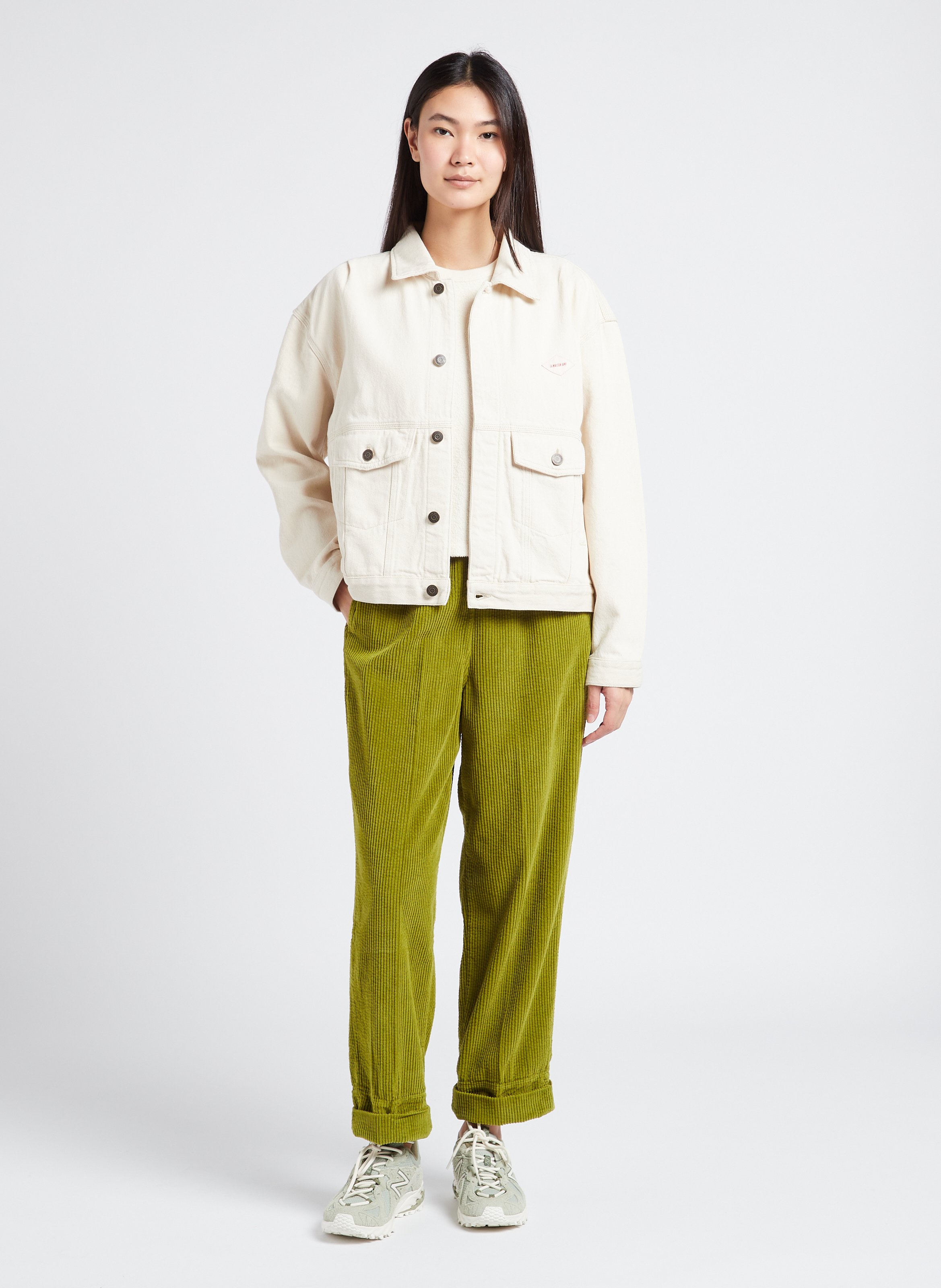 Tee-shirt ample col rond en coton bio AMERICAN VINTAGE Beige