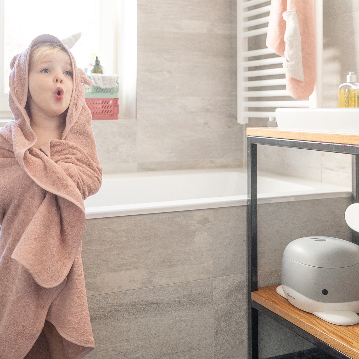 Unicorn hooded towel KINDSGUT Pink