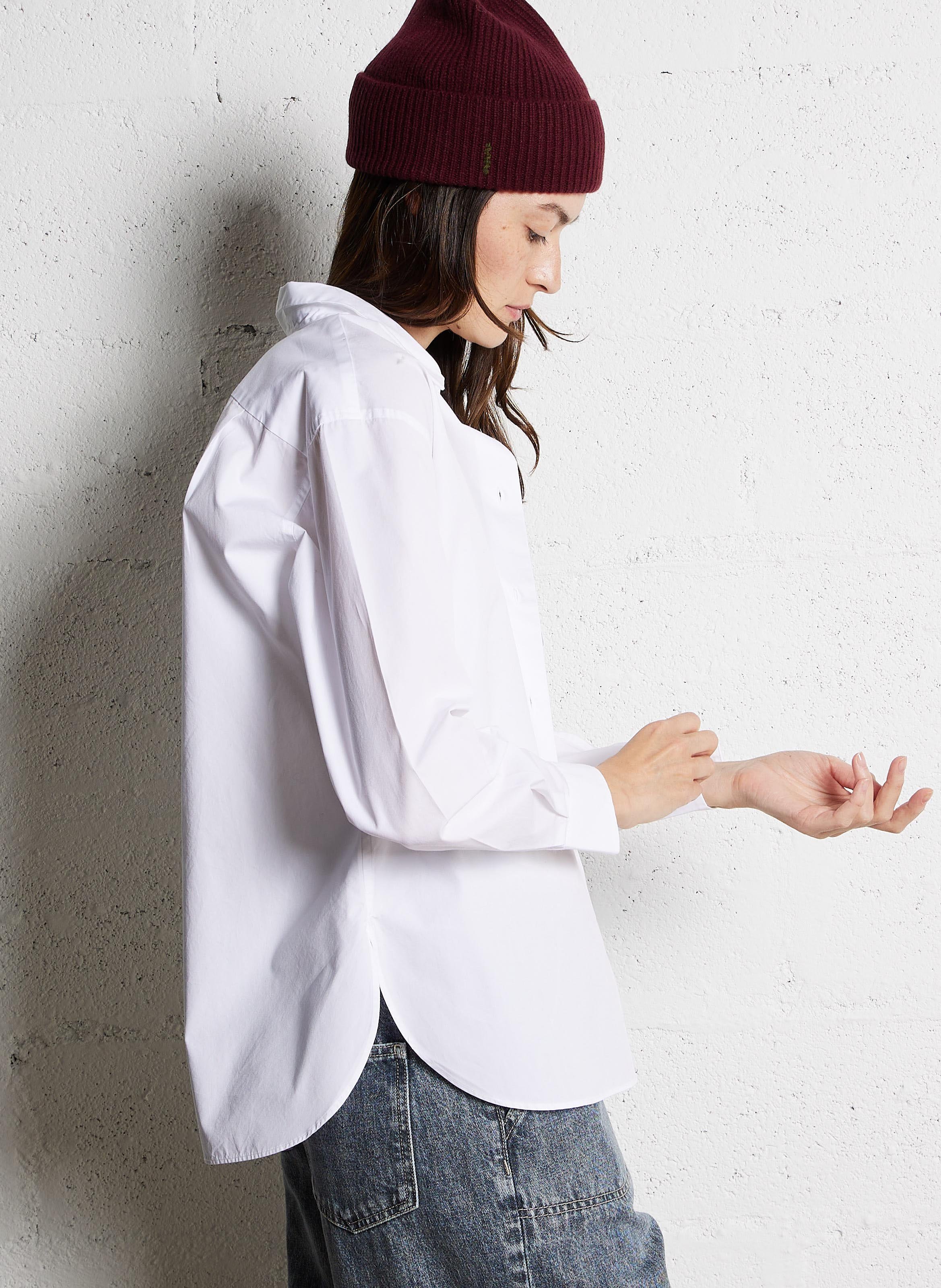 Katoenen blouse met klassieke kraag BELLEROSE Wit