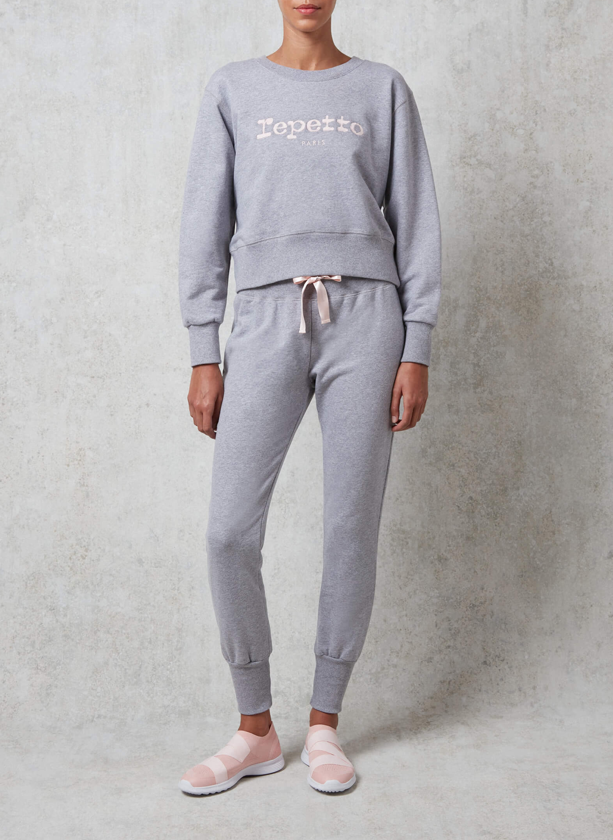 Slim-fit joggingbroek van sweatstof met hoge taille REPETTO Grijs