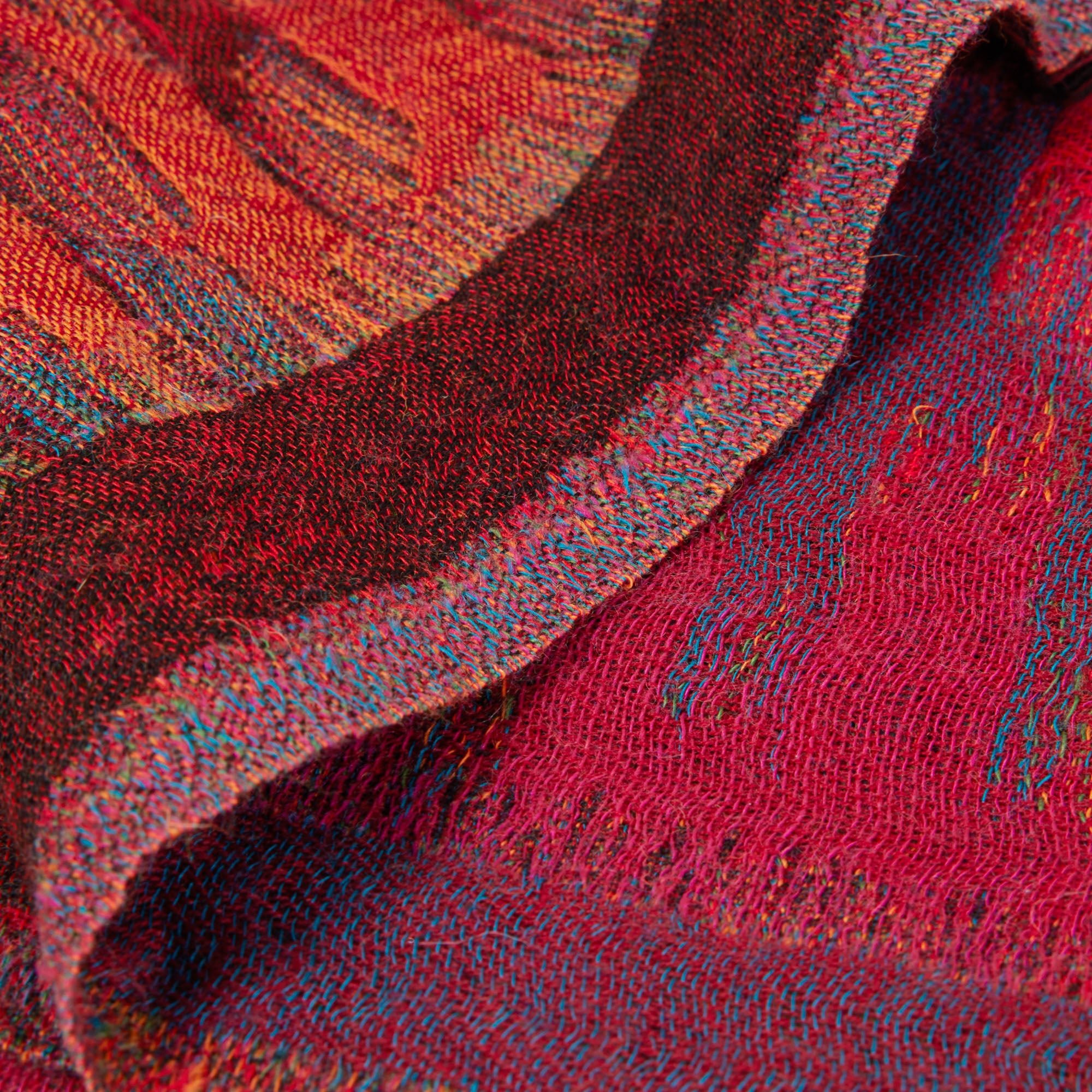 Plaid pure laine MADURA Rouge