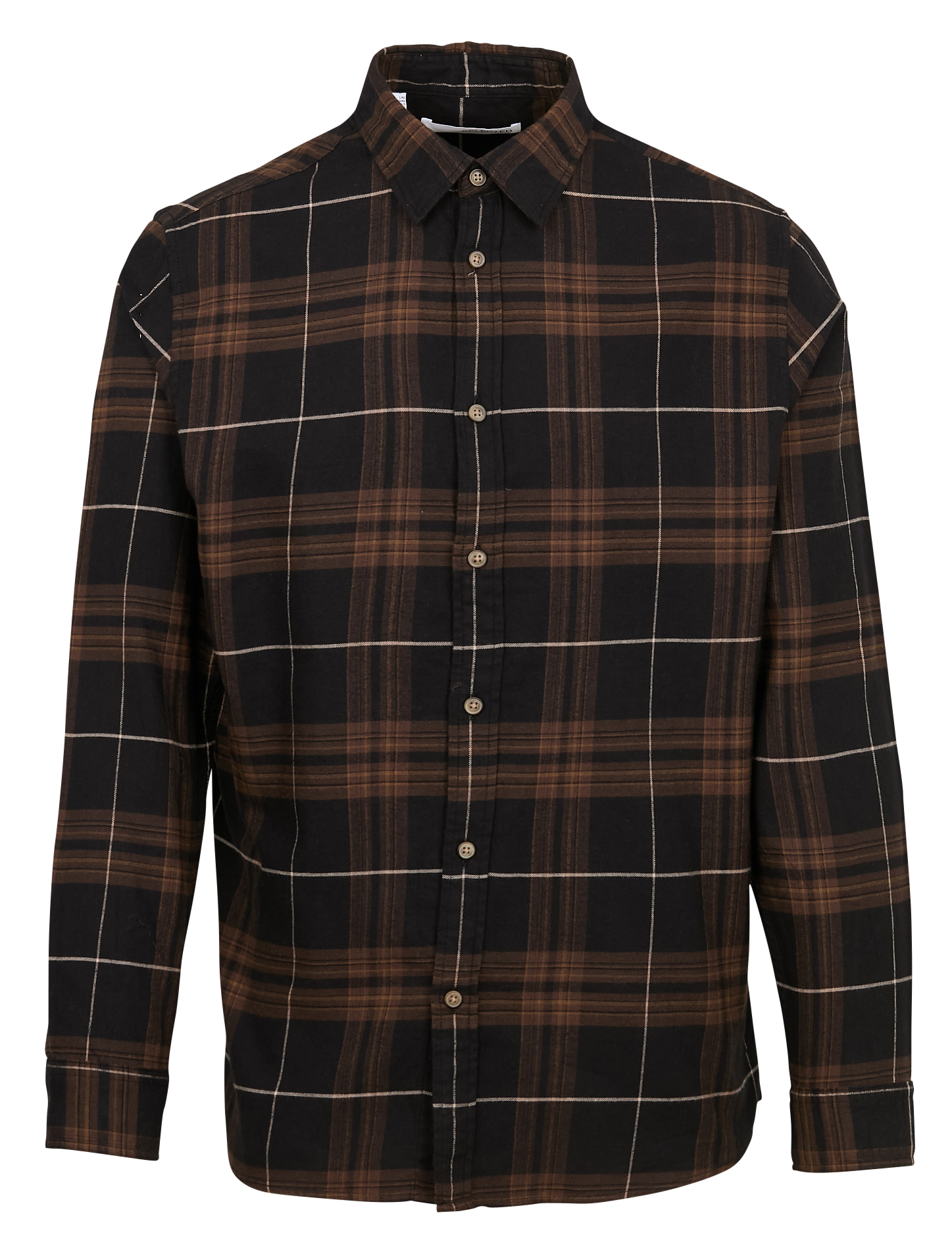 Gerade geschnittenes Hemd mit klassischem Kragen aus Baumwolle  Black