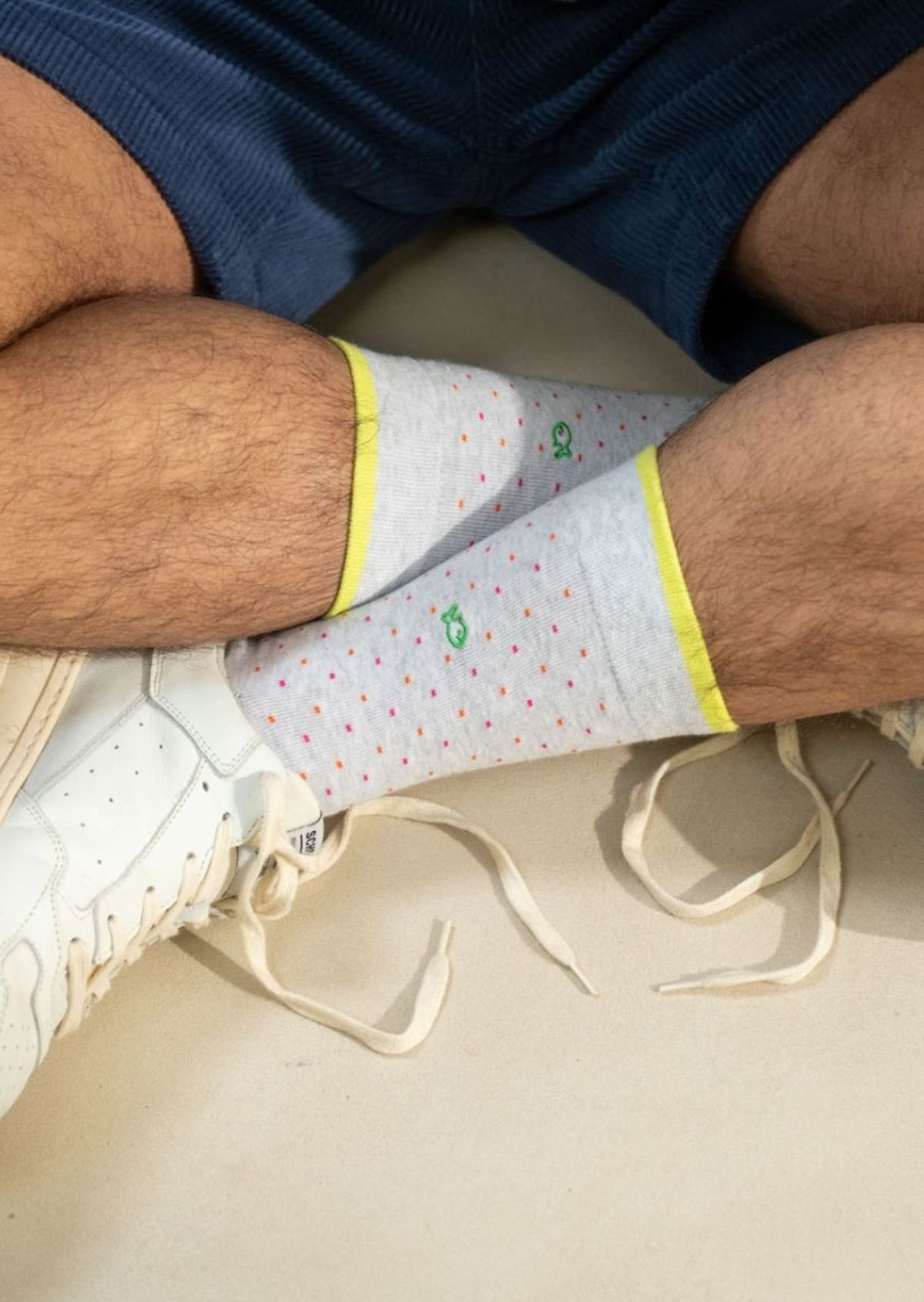 Combed cotton socks with polka dots BILLYBELT Grey