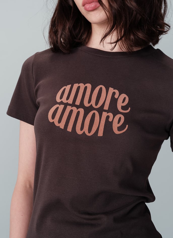 Tee-shirt col rond en coton mélangé GRACE ET MILA Gris