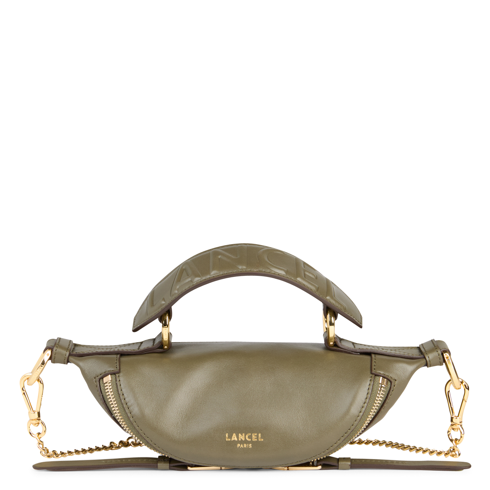 Sac bandoulière en cuir  LANCEL Kaki