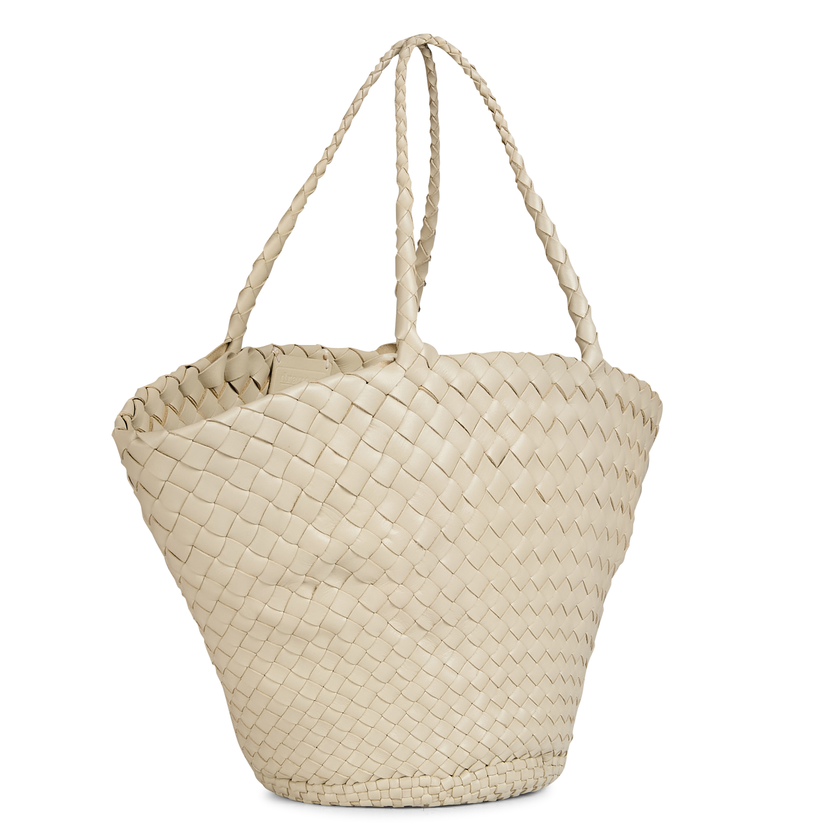 Braided leather basket DRAGON DIFFUSION White