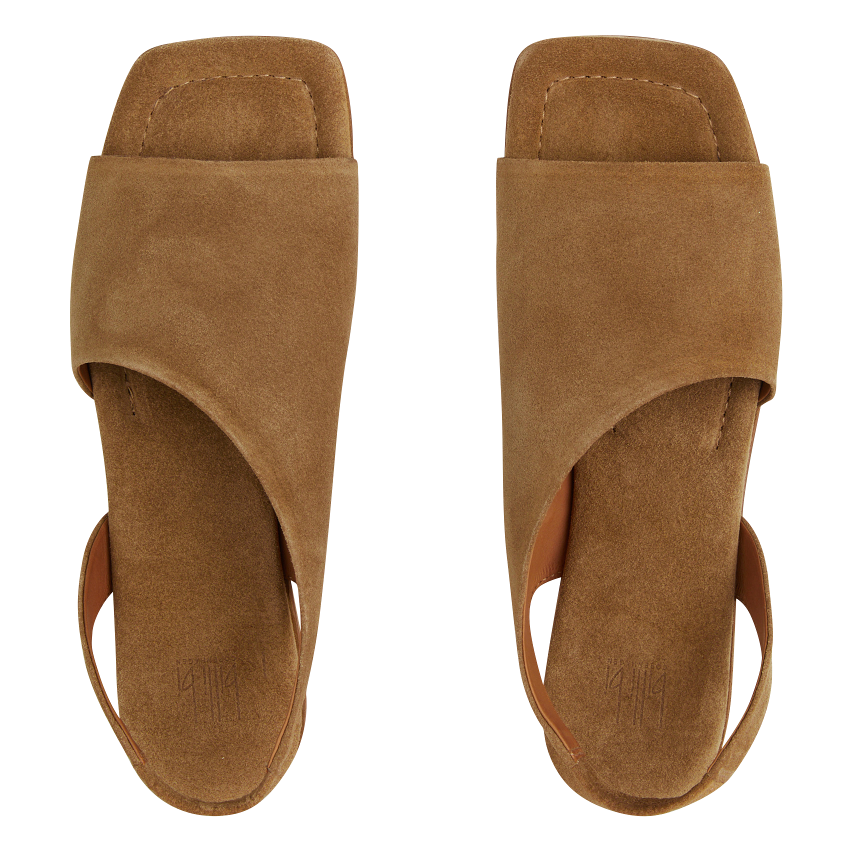 Open-toe flat suede sandals BILLI BI Brown