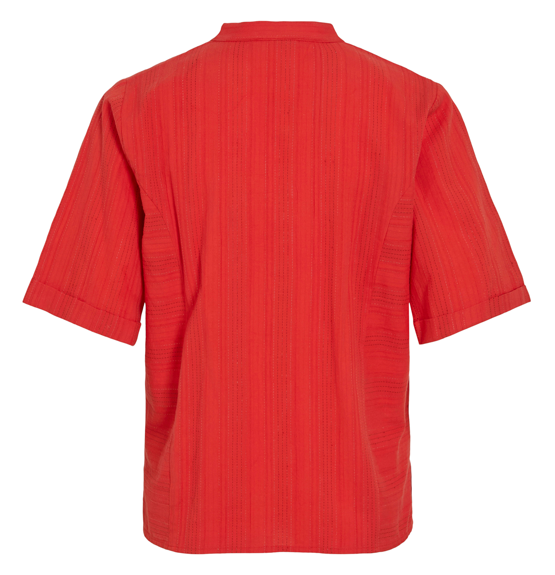 Tunisian collar blouse with metallic threads VILA Red