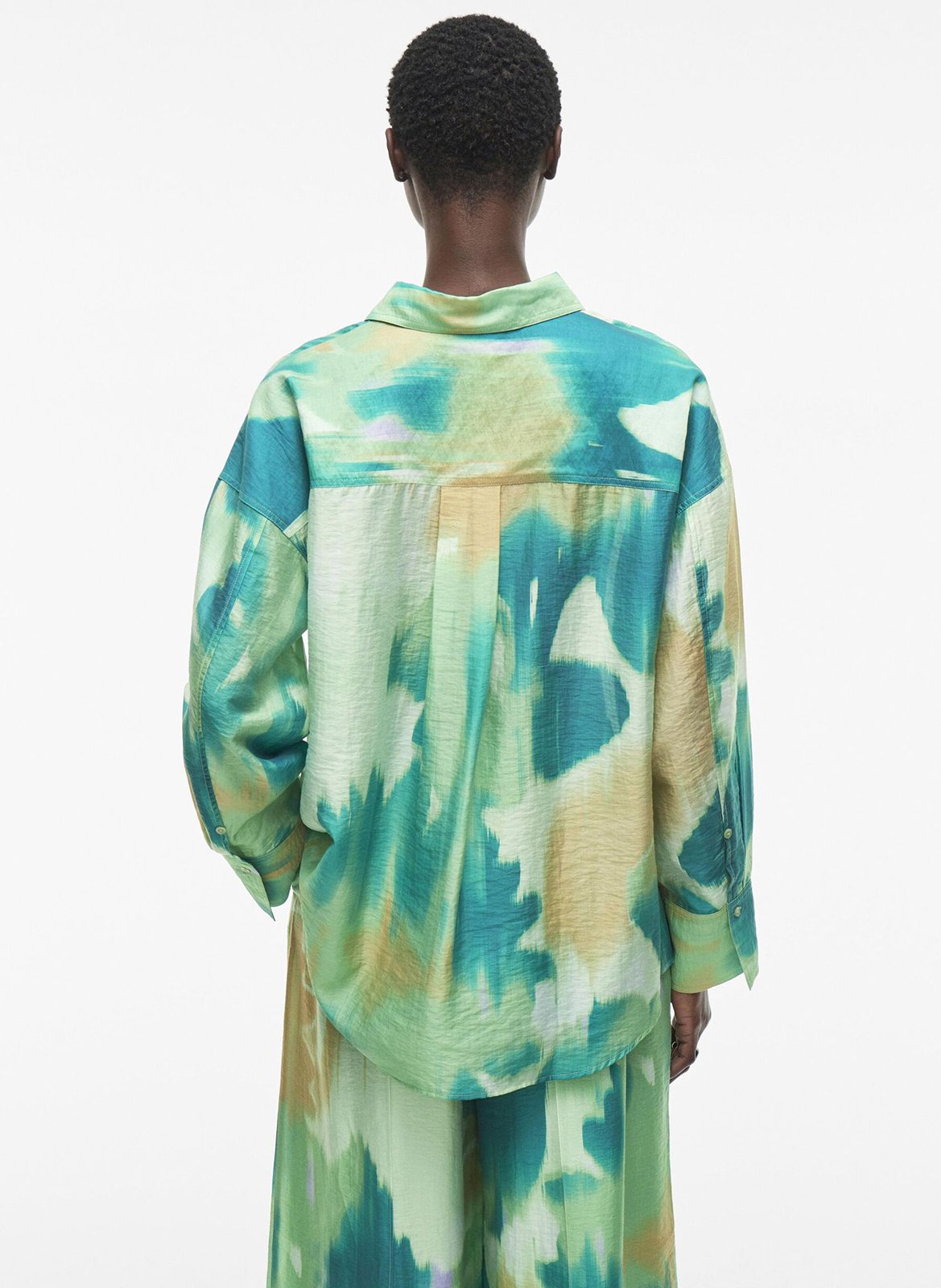 Printed straight shirt ROUGE EDIT Green