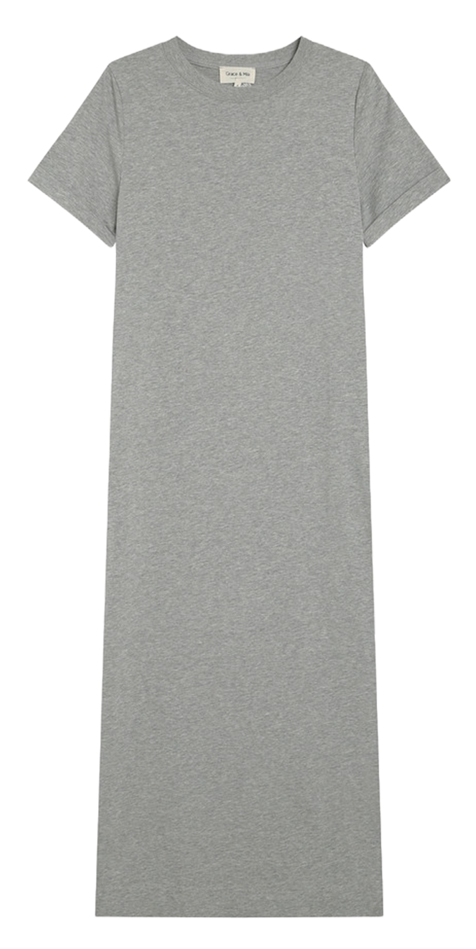 Long cotton dress with round neck GRACE ET MILA Silver