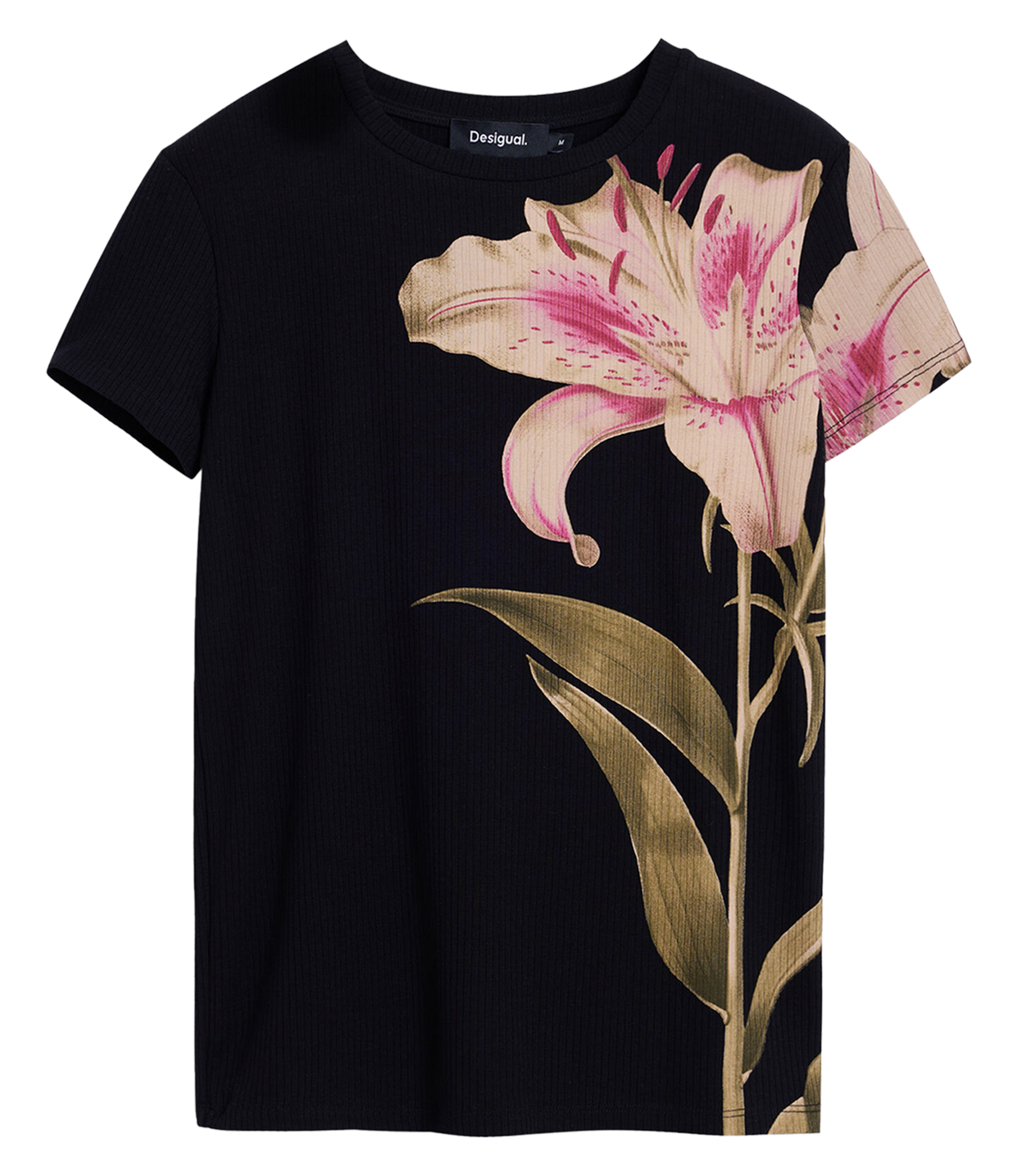 Tee-shirt ajusté imprimé DESIGUAL Noir