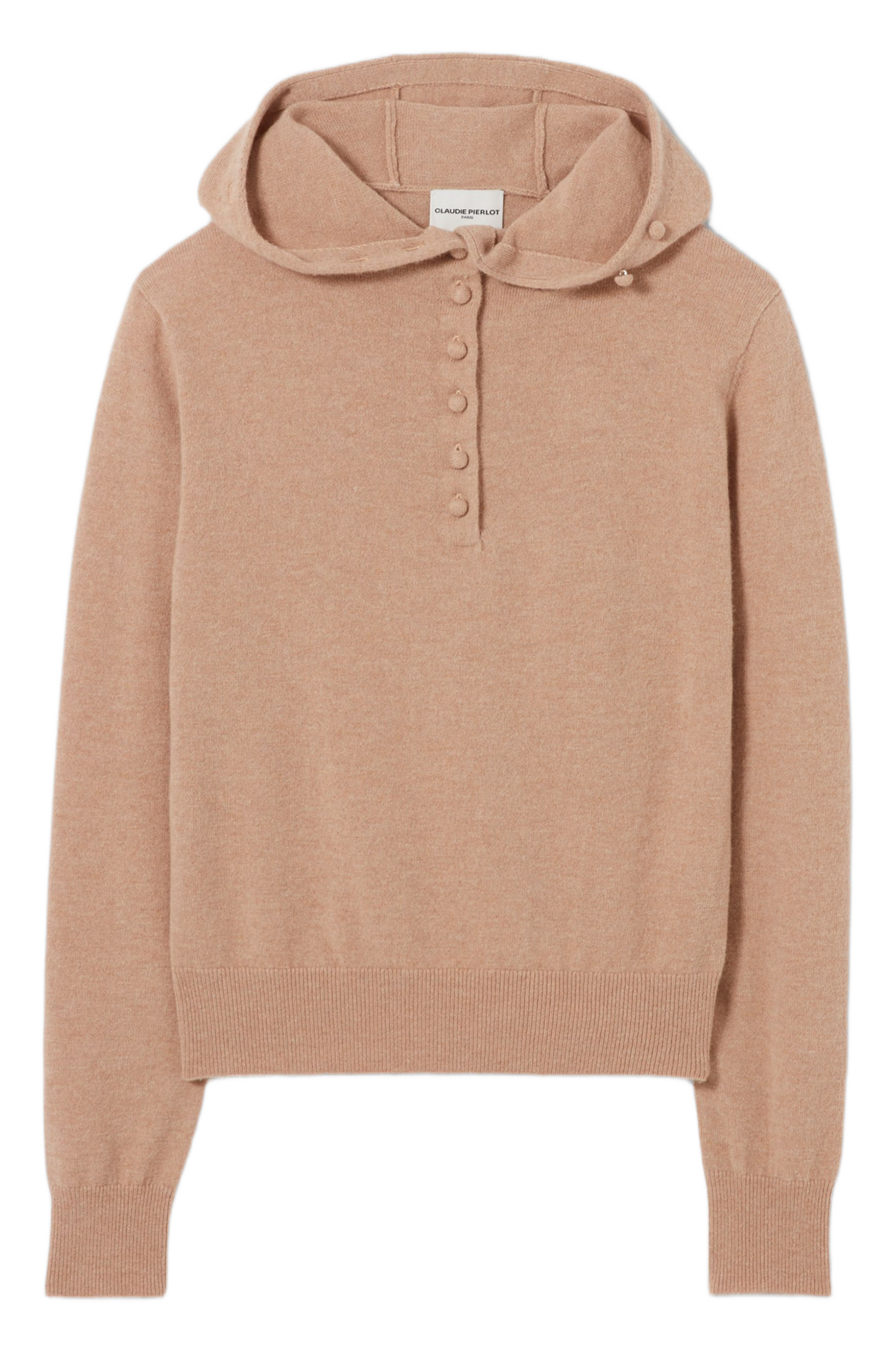 Pull à capuche en laine mélangée CLAUDIE PIERLOT Beige