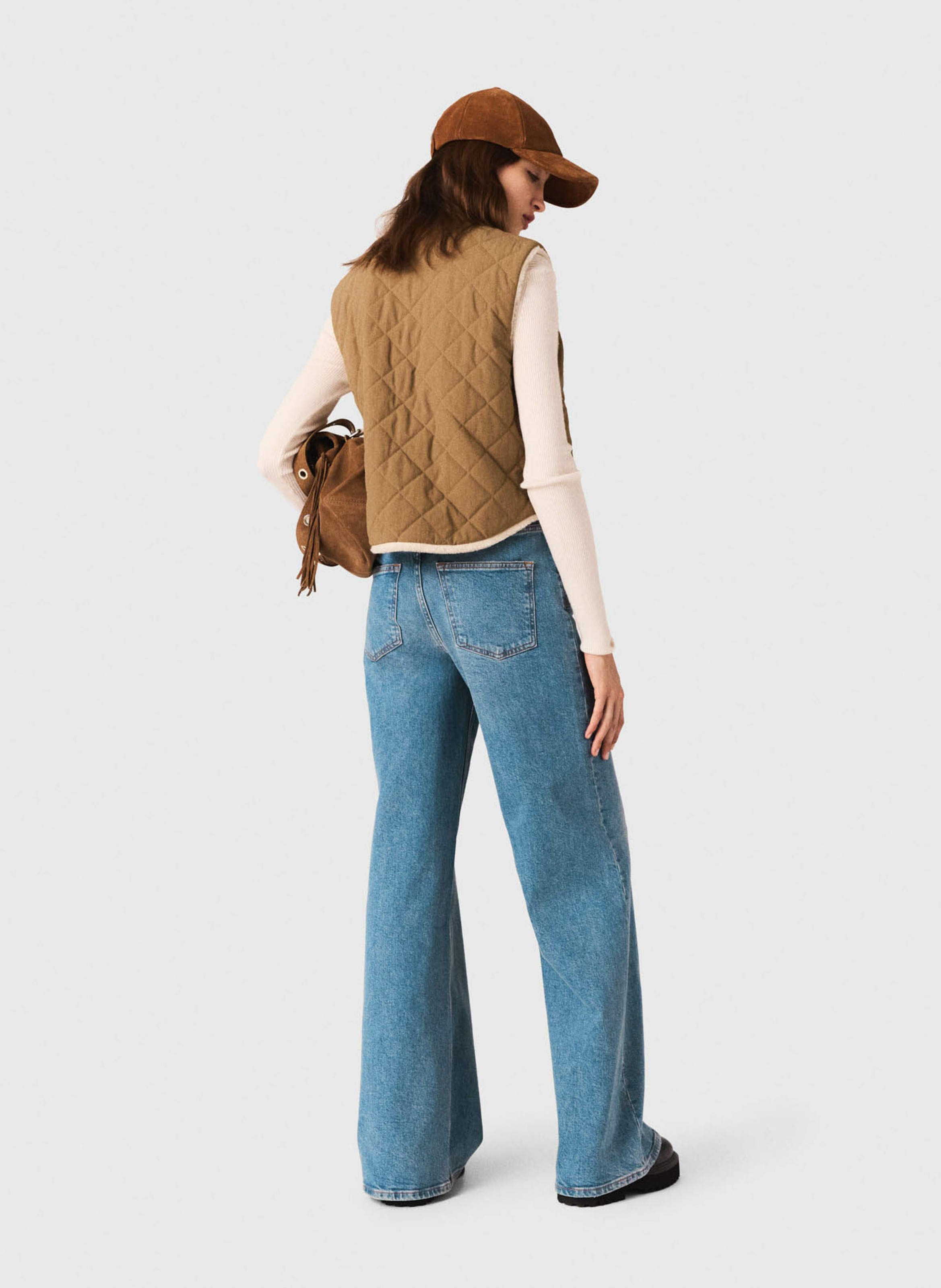 Veste col rond en sherpa MAJE Beige