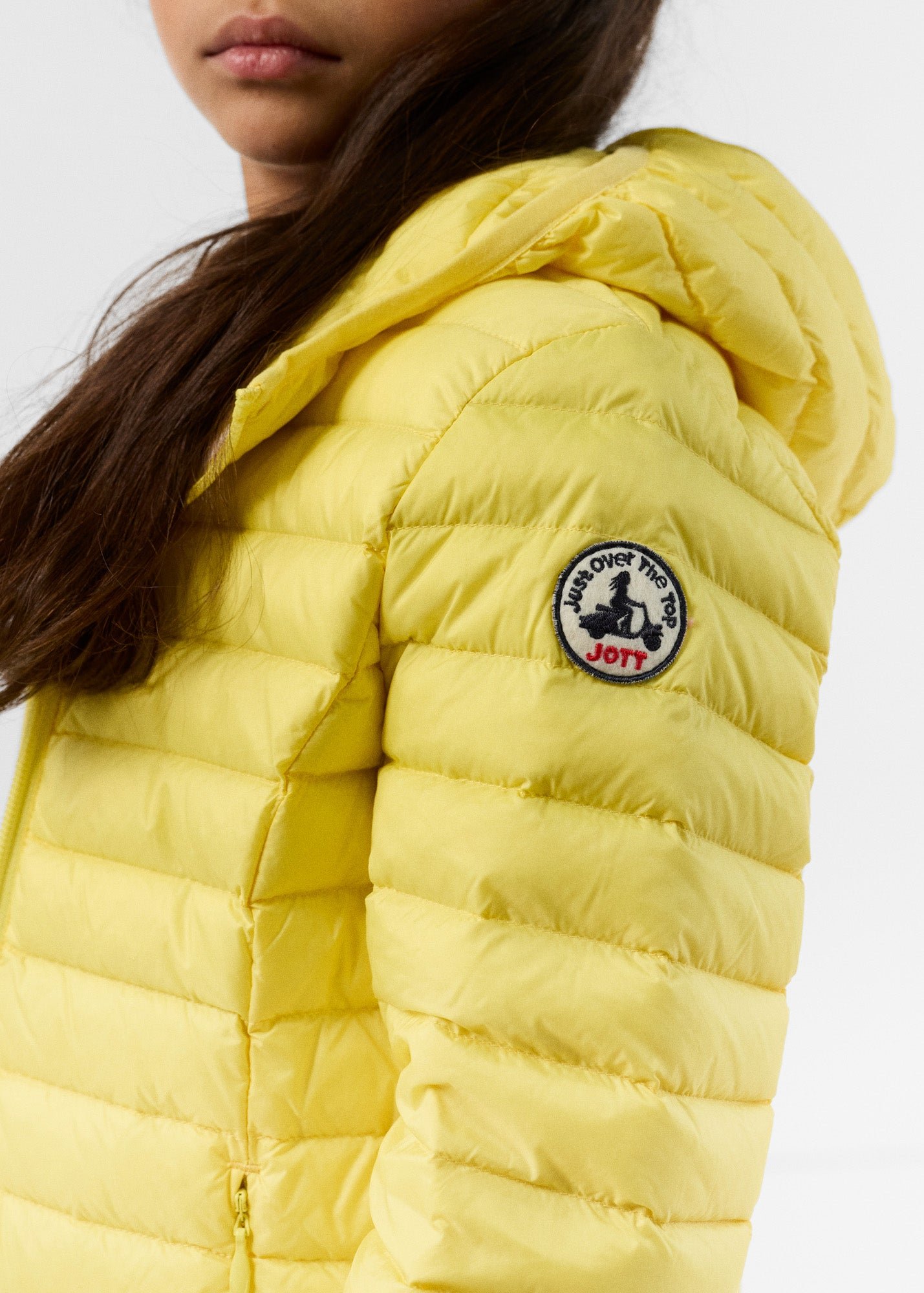 Carla lightweight hooded children's down jacket JOTT Yellow