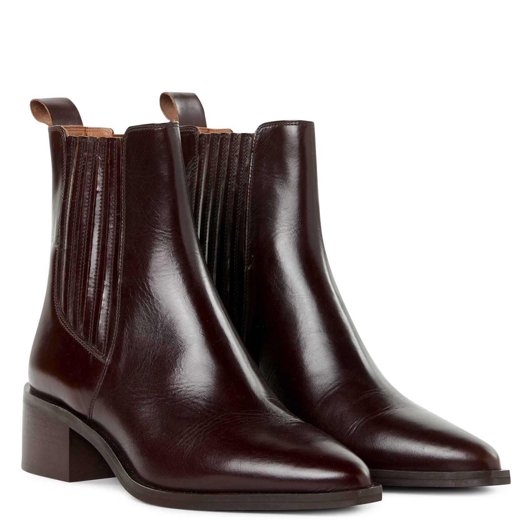 Stiefeletten aus Leder in Metallic-Optik  SAISON 1865 Braun