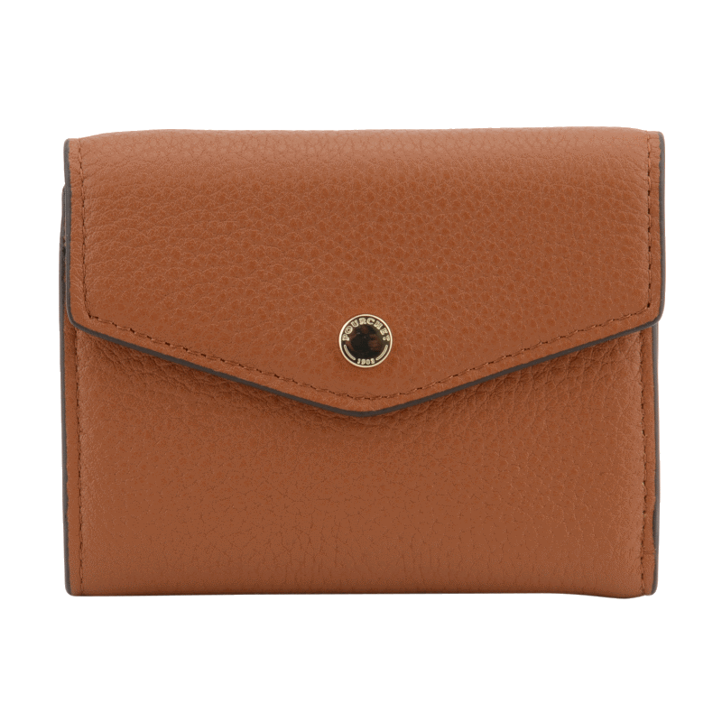 Leather coin purse POURCHET Brown