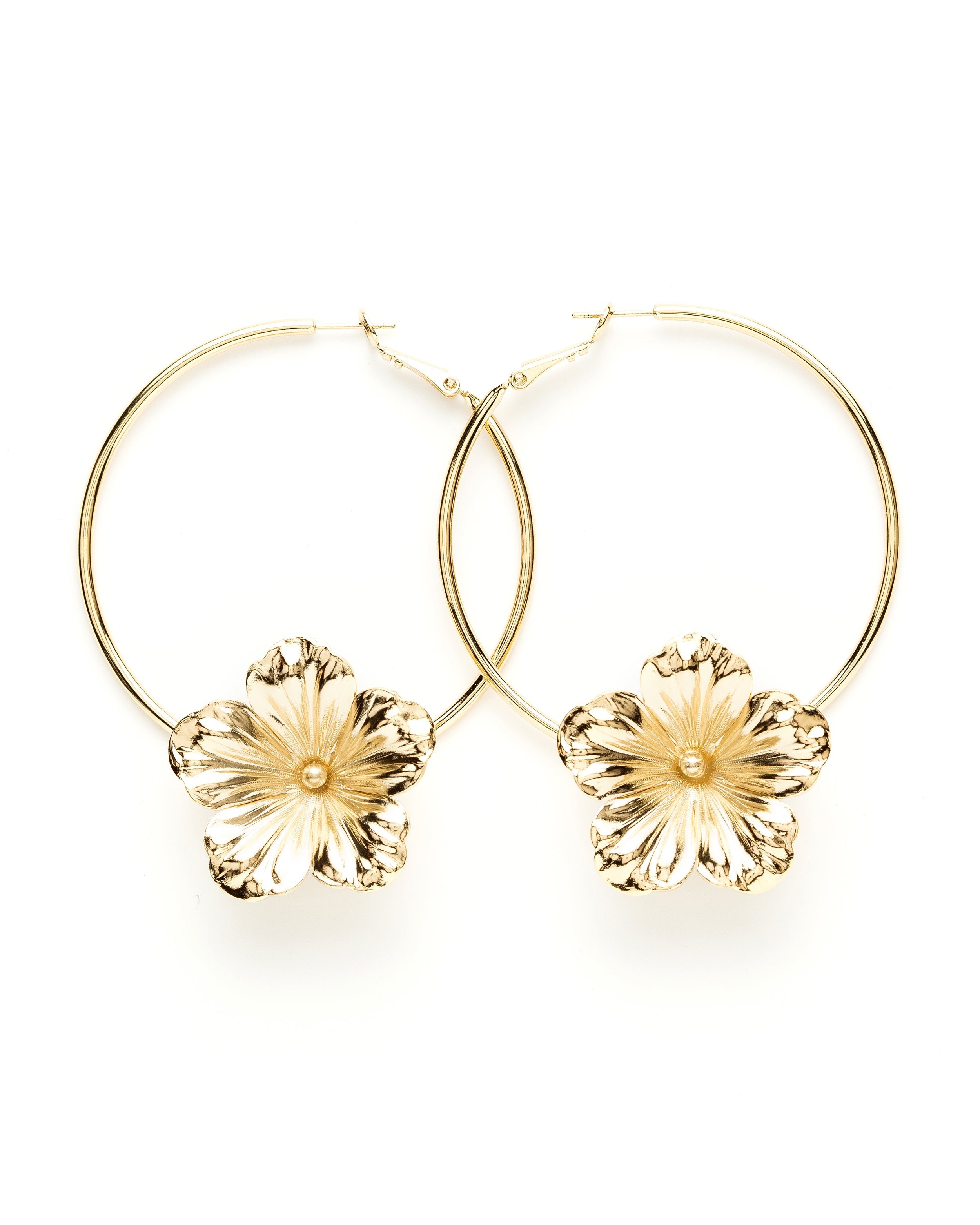 AGLAÉ - Silver-plated flower hoop earrings MONSIEUR SIMONE
