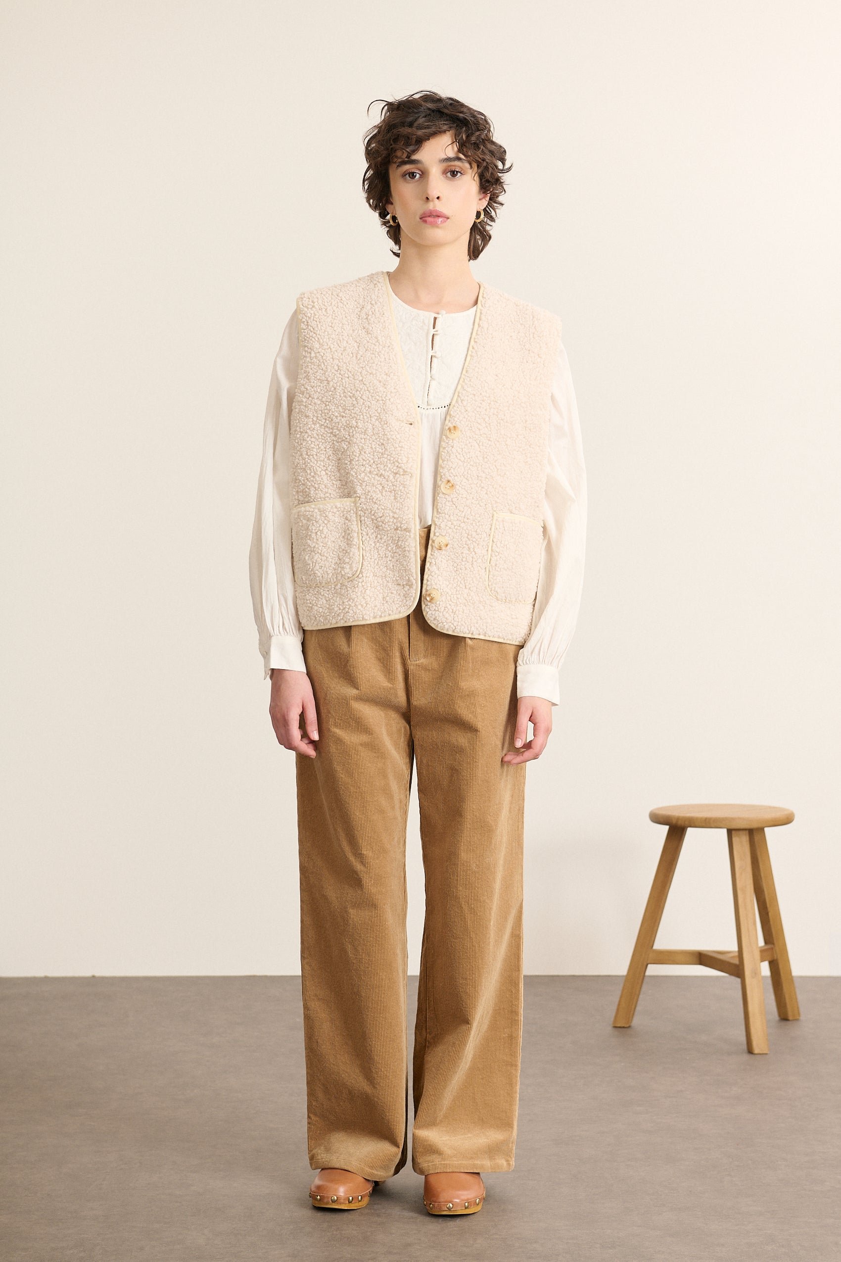 Sleeveless jacket GARANCE PARIS White