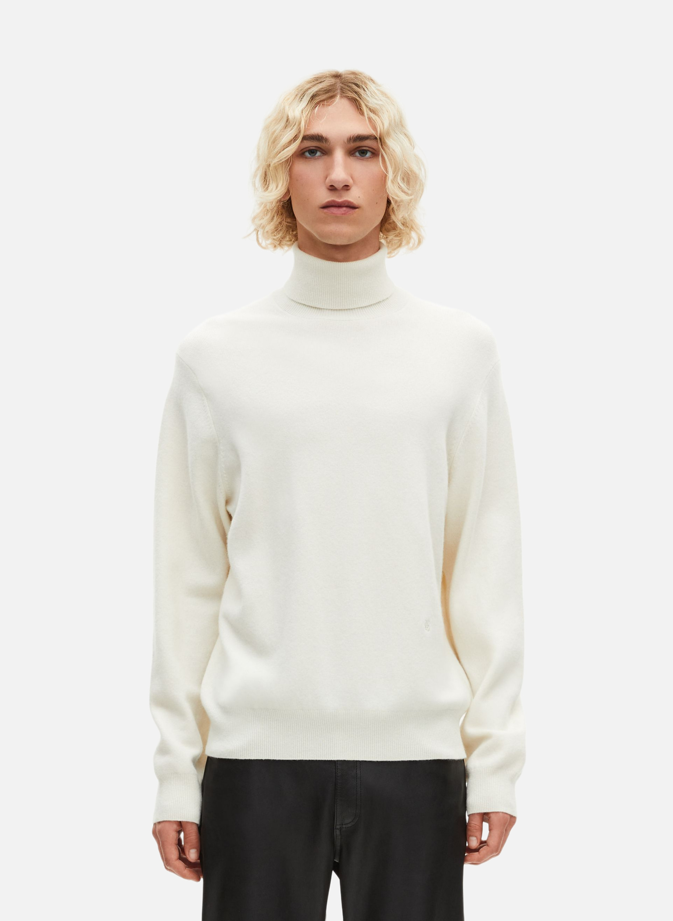 Cashmere polo neck sweater  Ecru